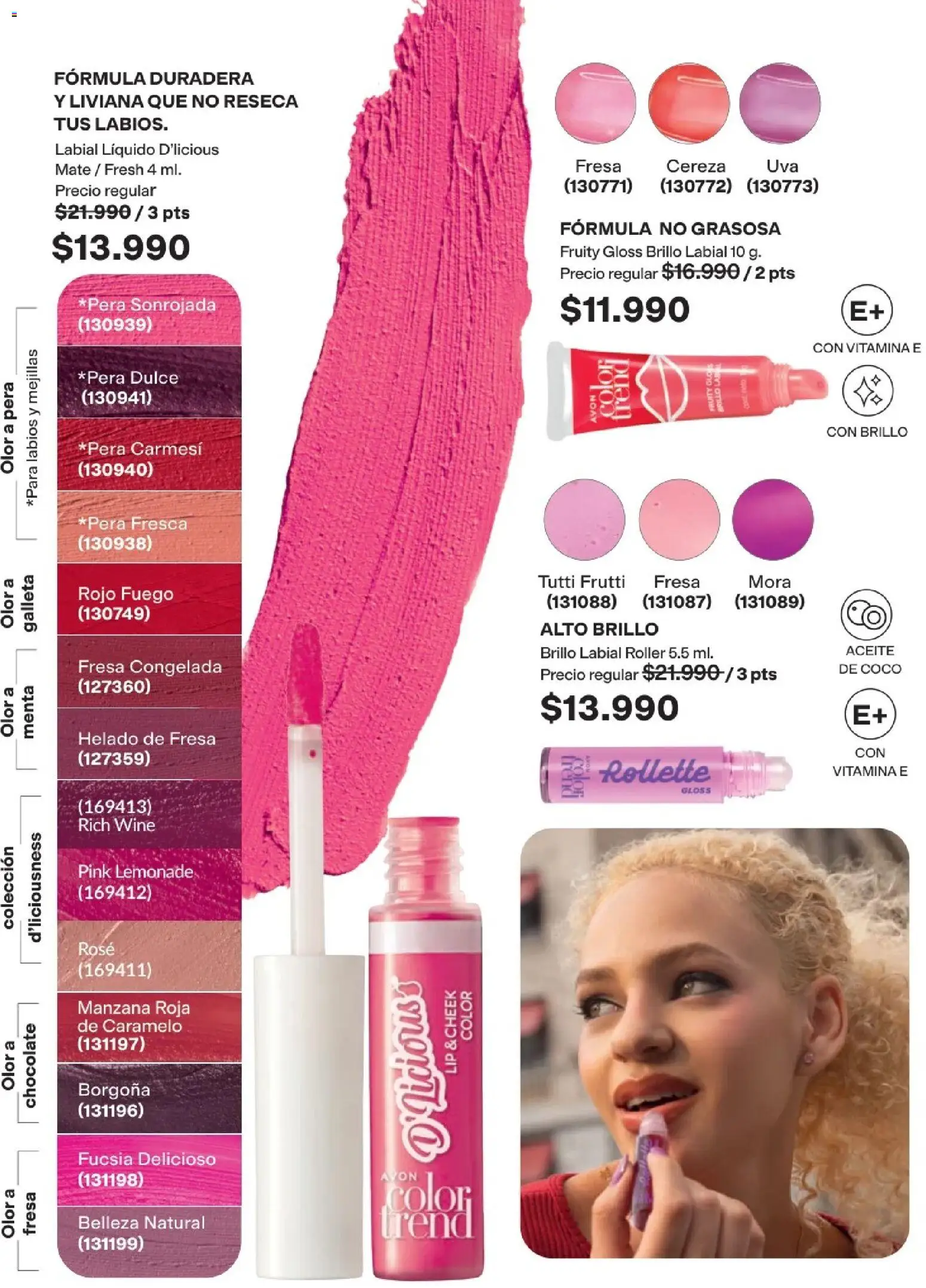 Avon revista - valida desde el 01.09.2026 | Página: 72 | Productos: Brillo, Manzana, Coco, Mora
