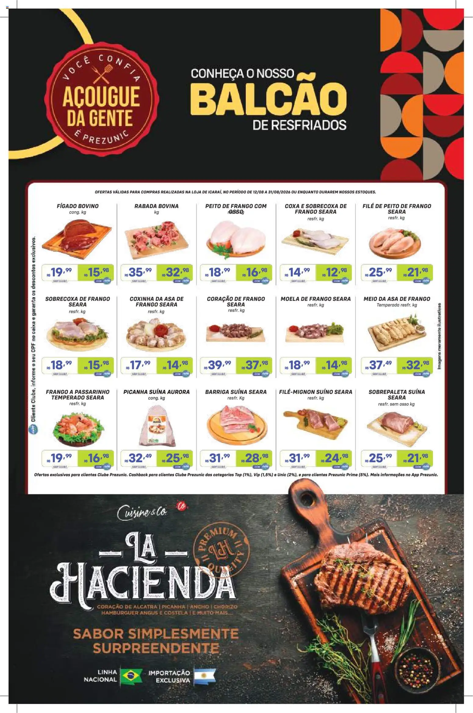Prezunic Folheto - válido de 12/08/2026 | Página: 7 | Produtos: Sobrecoxa de frango, Coração de frango, Frango, Peito de frango