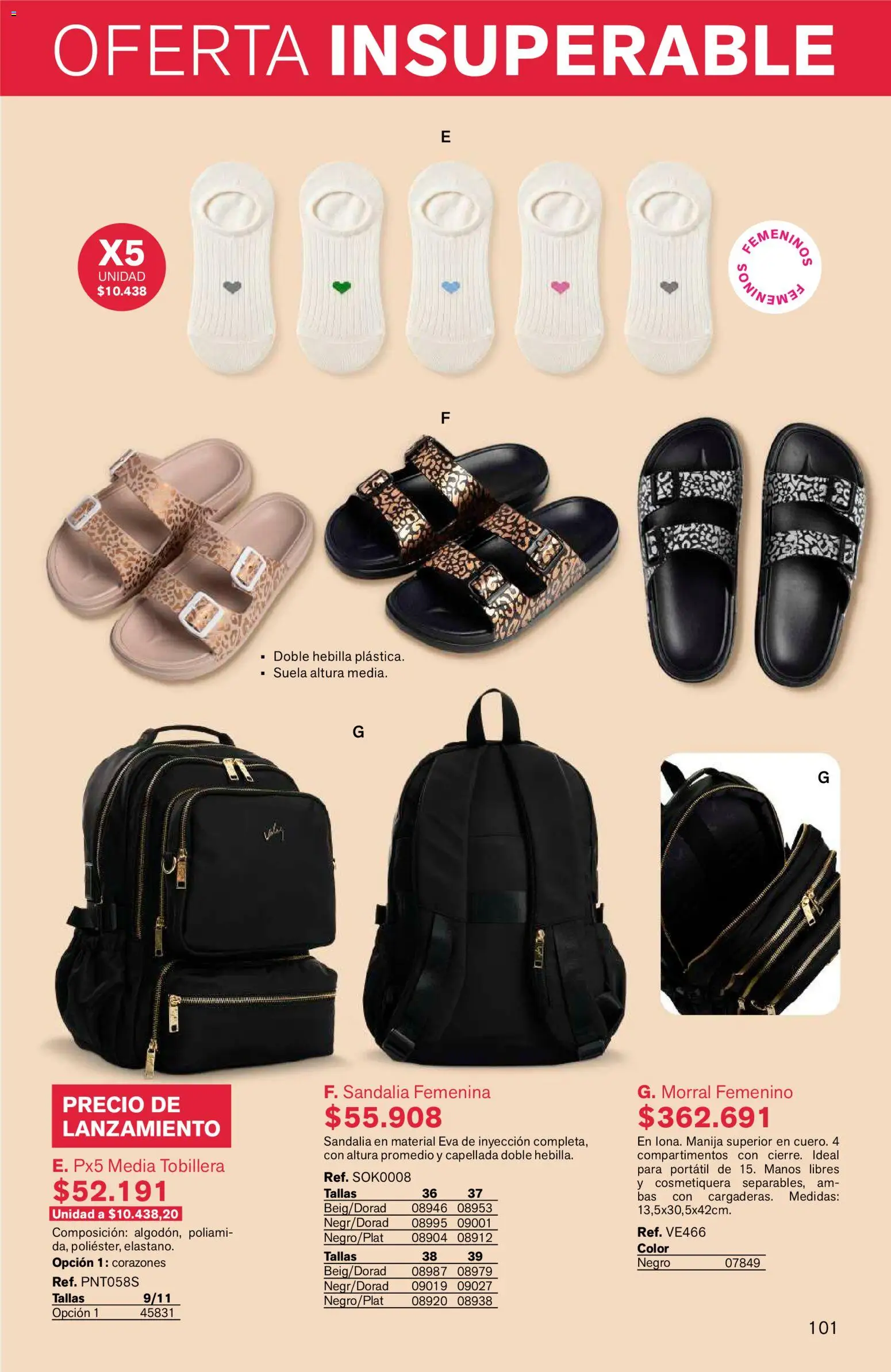Leonisa revista - valida desde el 15/07/2026 | Página: 101 | Productos: Hebilla, Tobillera, Morral