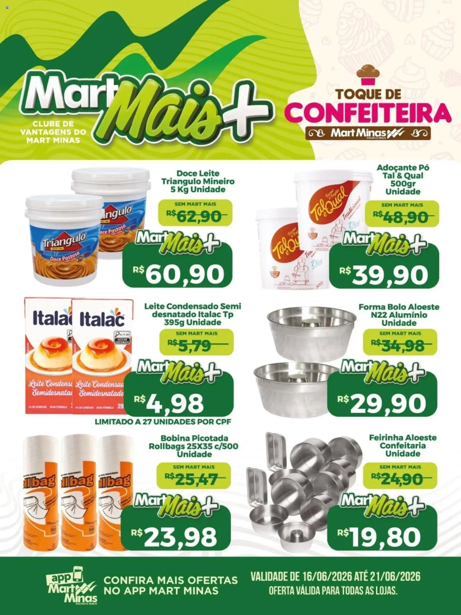 Mart Minas Folheto - válido de 16.06.2026 | Página: 2 | Produtos: Pó, Adoçante, Leite, Açúcar