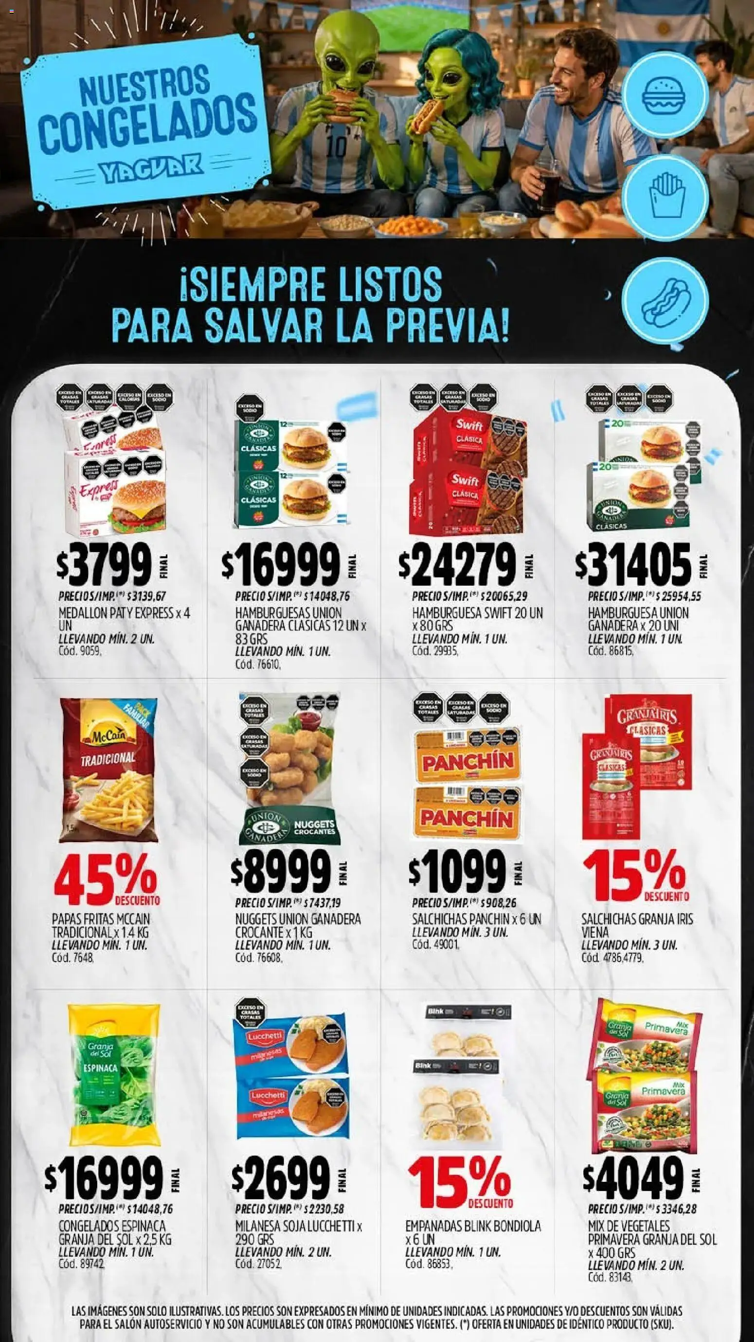 Yaguar - Oferta Semanal Parque Chacabuco │ válido desde el 13/07/2026 | Página: 10 | Productos: Milanesa, Espinaca, Papas fritas