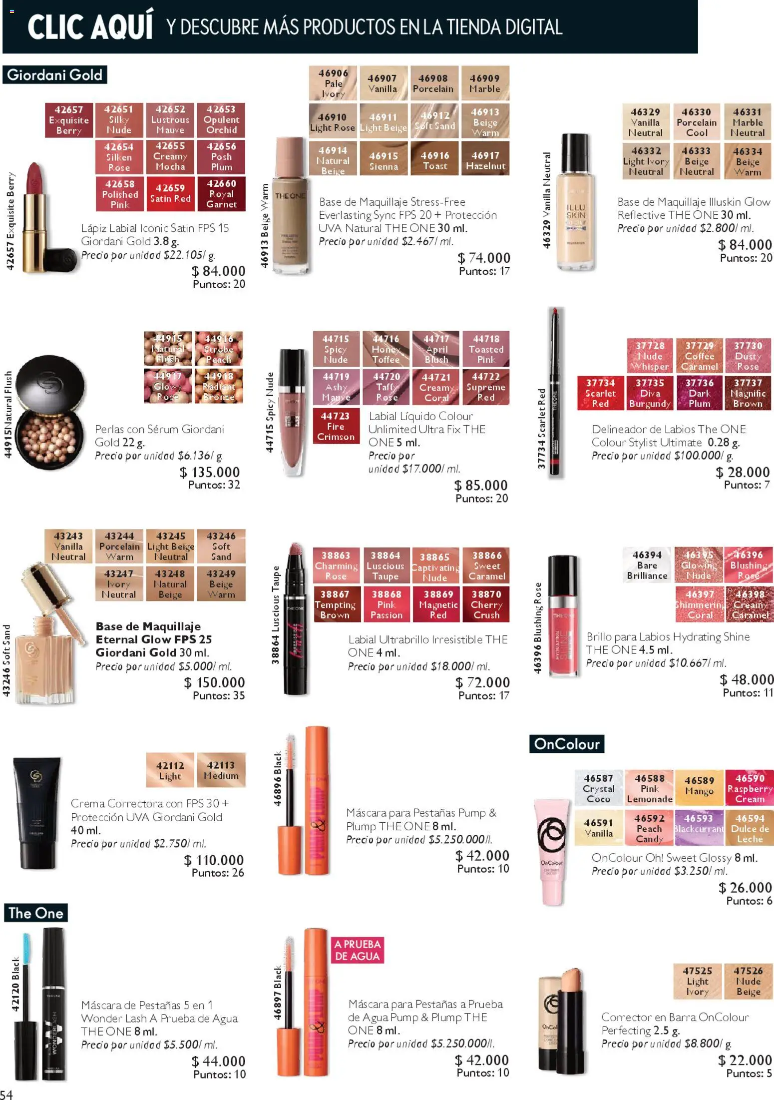 Oriflame revista - valida desde el 28.03.2026 | Página: 54 | Productos: Maquillaje, Delineador, Lápiz labial, Leche