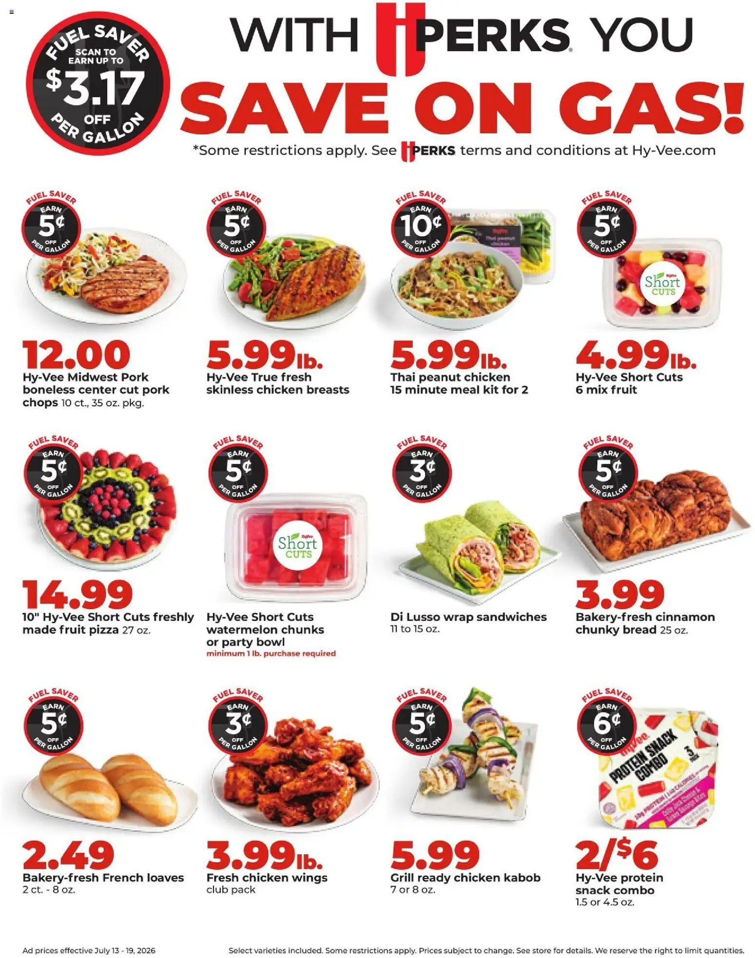 HyVee Weekly Ad - valid from 07/13/2026 | Page: 9 | Products: Pizza, Pork, Watermelon, Grill