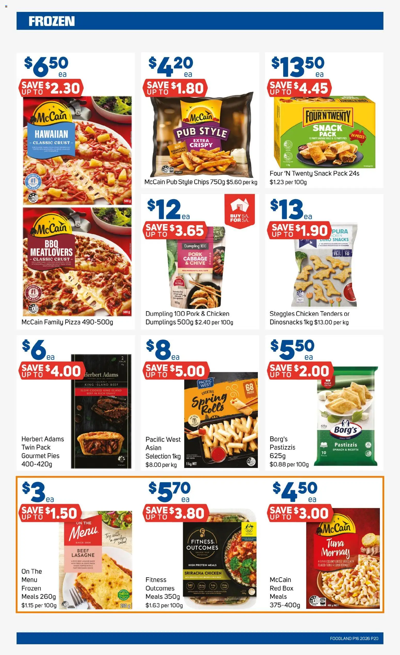 Foodland catalogue - valid from 15.04.2026 | Page: 20 | Products: Pizza, Spinach, Sausage, Tuna