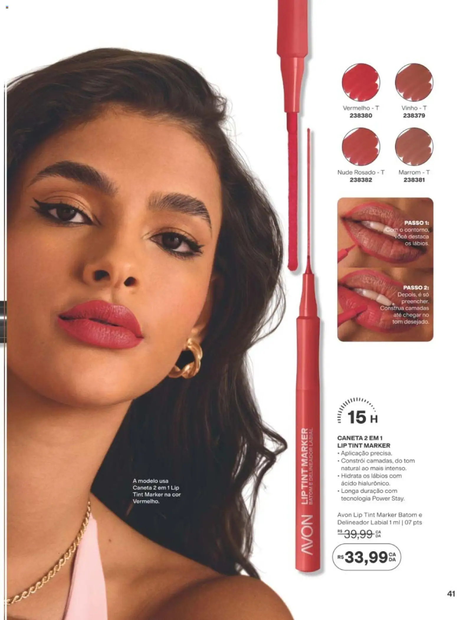 Avon Folheto - válido de 10/08/2026 | Página: 41 | Produtos: Delineador, Batom, Caneta, Vinho