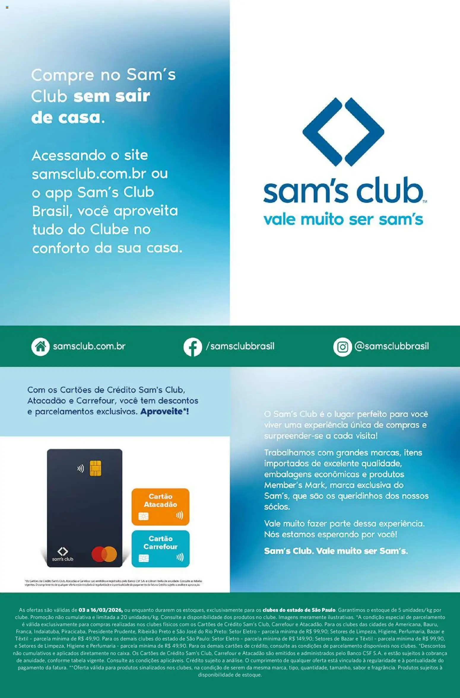 Sam's Club Folheto - válido de 03.03.2026 | Página: 17 | Produtos: Banco