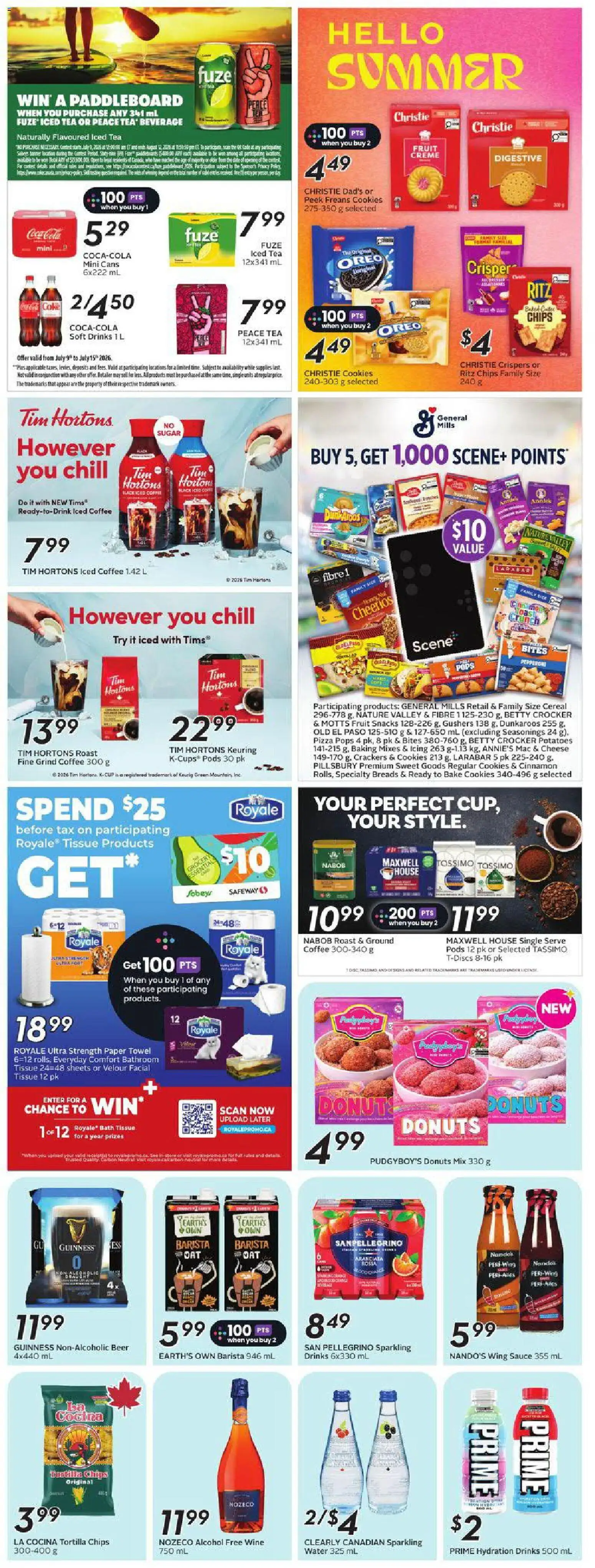 Safeway flyer valid from Jul 9, 2026 | Page: 23 | Products: Chips, Bath, Cheese, Wine