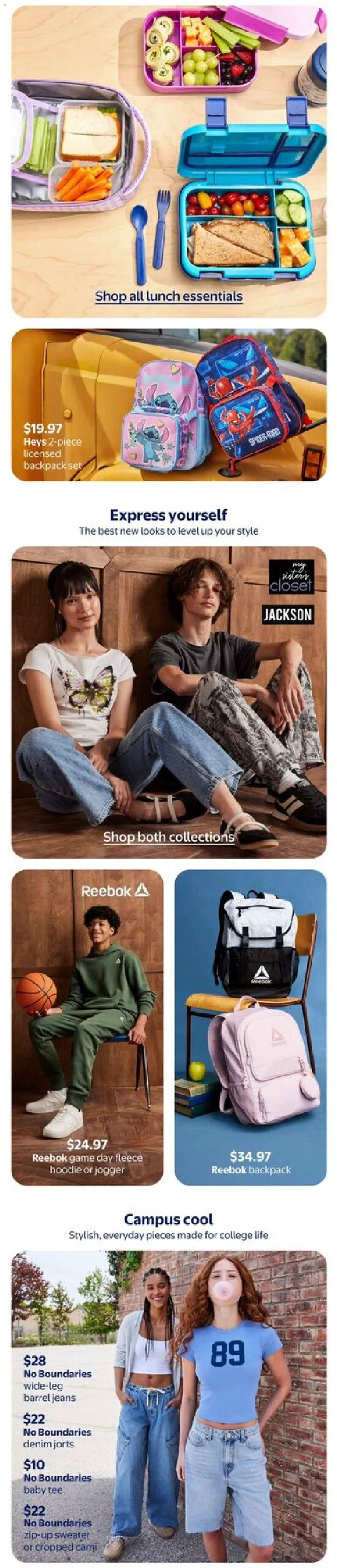 Walmart flyer valid from Jul 30, 2026 | Page: 24 | Products: Jeans, Game, Shoes, Hoodie