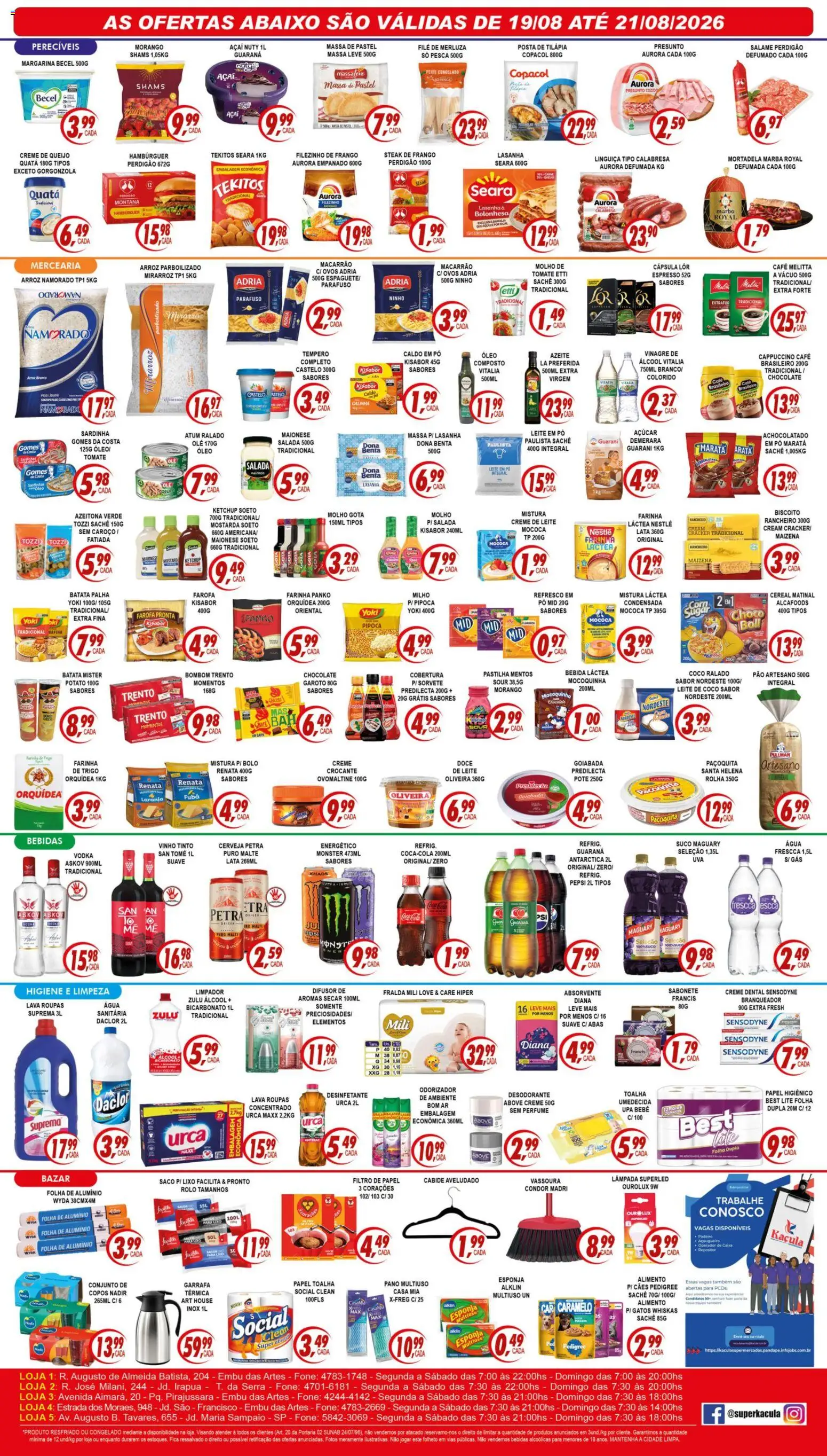 Kaçula Folheto - válido de 19/08/2026 | Página: 2 | Produtos: Energético, Ovos, Hambúrguer, Bombom