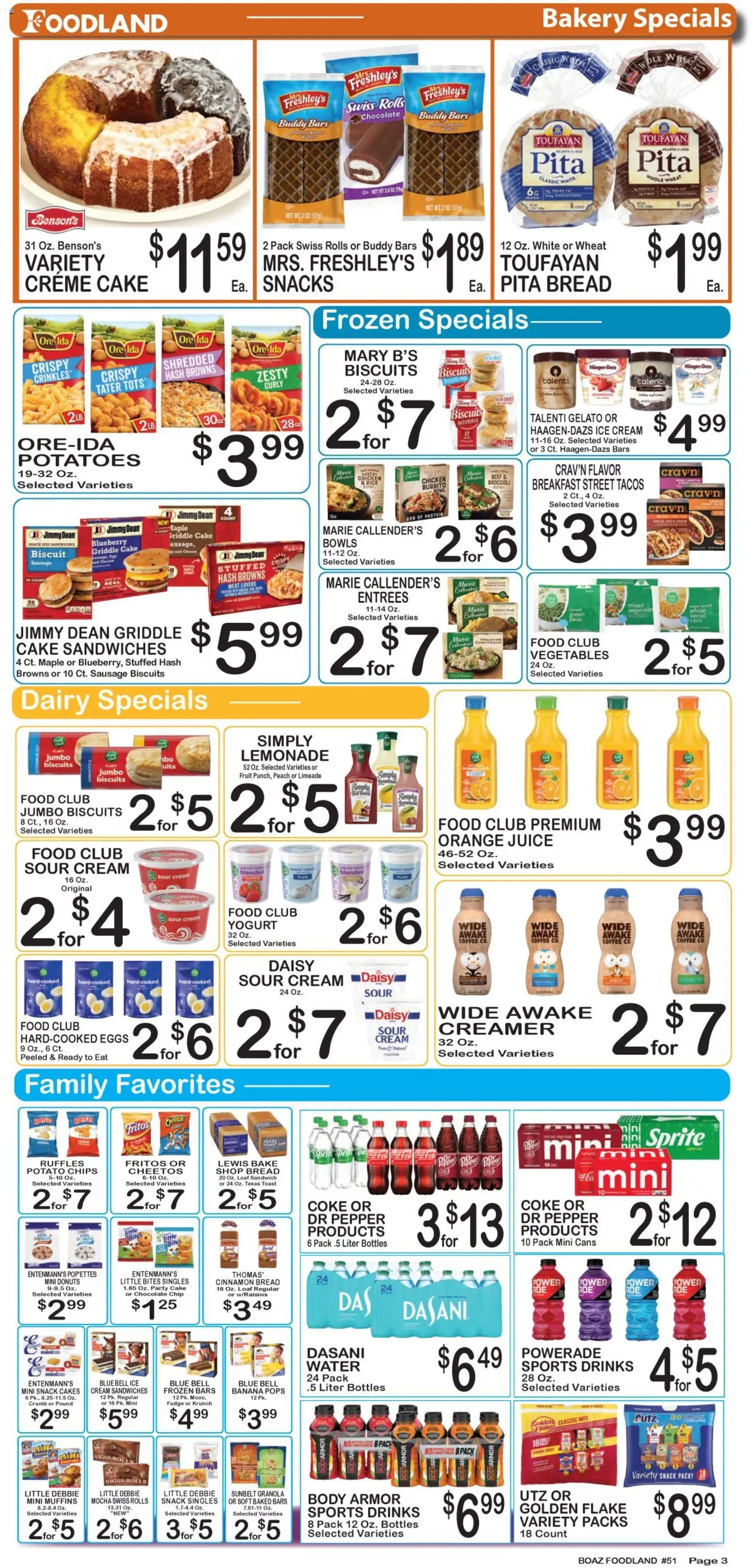 Foodland Weekly Ad - valid from 07/28/2026 | Page: 3 | Products: Corn, Broccoli, Cheese, Rice