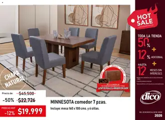 Vista previa de Muebles Dico Hot Sale, nuevo folleto de la tienda, válido en México a partir del 25.05.2026 | Página: 40 | Productos: Chapa, Mesa, Aparador