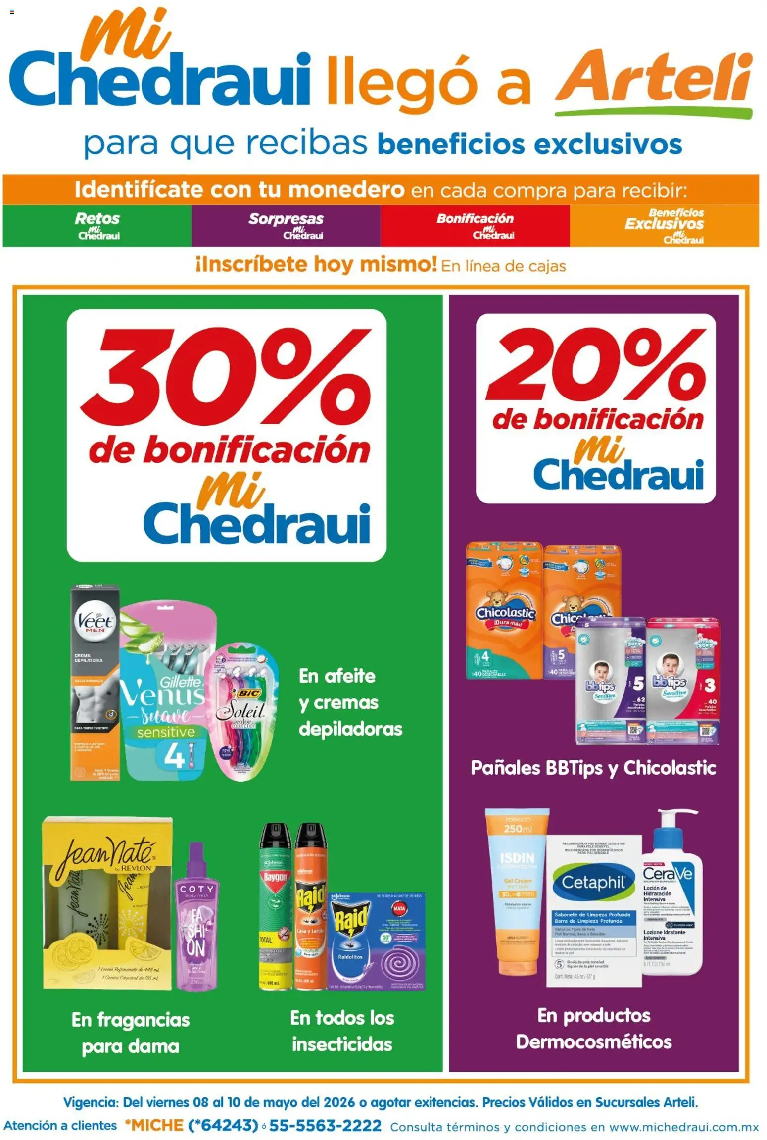 Nuevas ofertas de Arteli válidas en toda la República Mexicana desde el 08.05.2026. ¡Encuentra las mejores ofertas en Arteli folleto MiChedraui! | Página: 1 | Productos: Crema, Monedero, Pañales, Barra