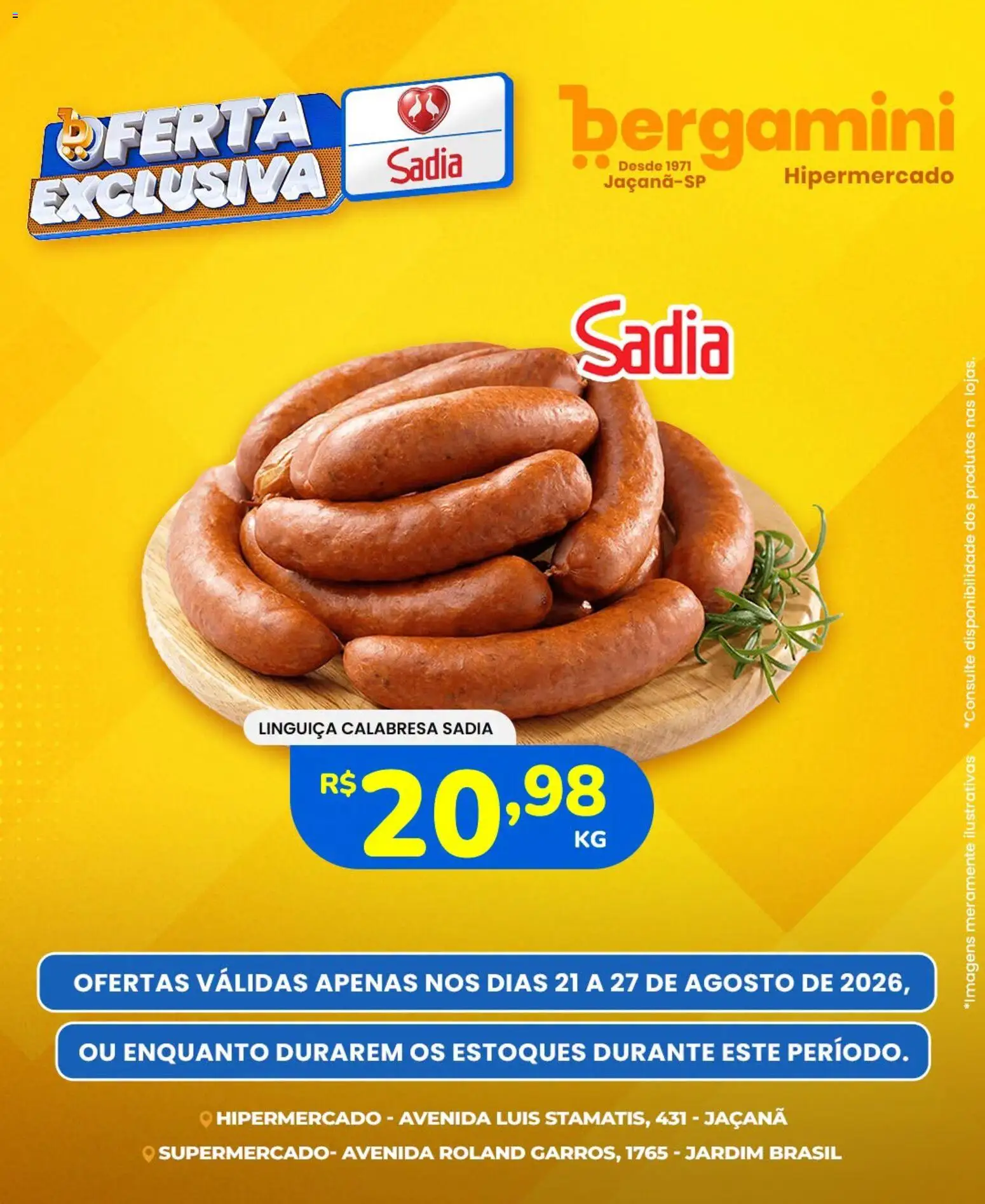 Supermercado Bergamini Folheto - válido de 21/08/2026 | Página: 6 | Produtos: Linguiça