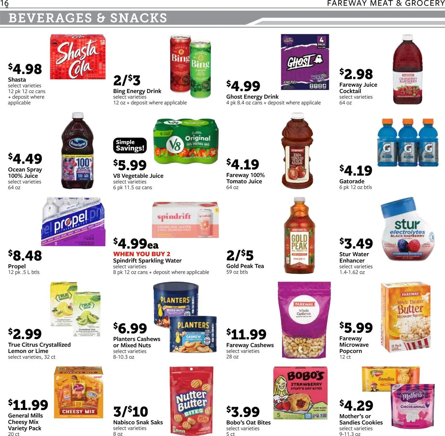 Fareway Weekly Ad - valid from 09/14/2026 | Page: 16 | Products: Popcorn, Nuts, Water, Lime