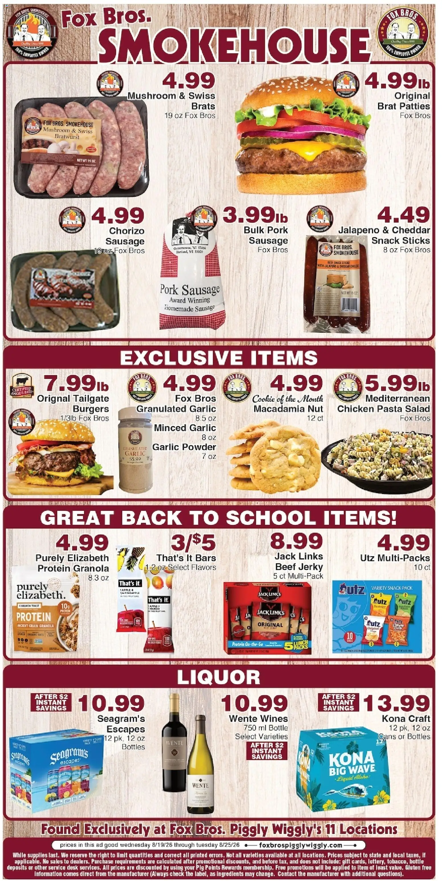 Piggly Wiggly Weekly Ad - valid from 08/19/2026 | Page: 3 | Products: Bratwurst, Desk, Sausage, Garlic