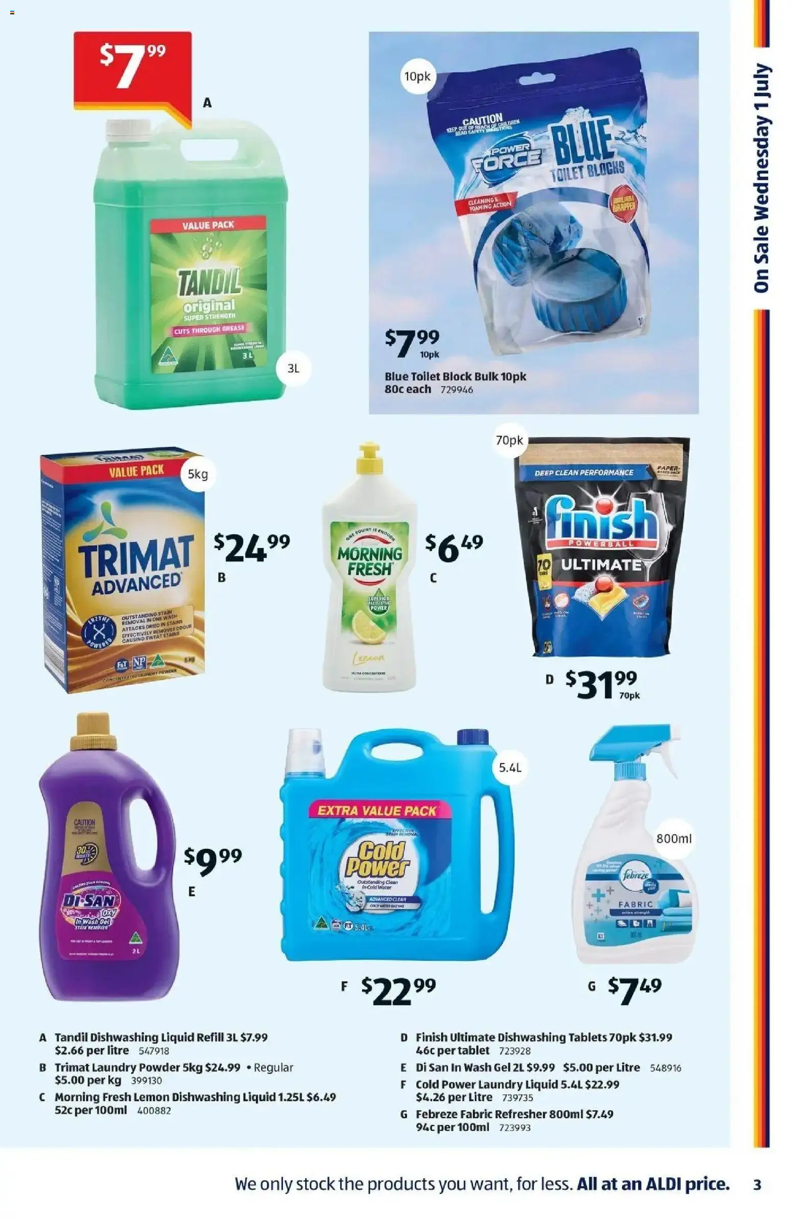 Aldi catalogue - valid from 01/07/2026 | Page: 3 | Products: Toilet, Stain remover, Tablet, Tablets