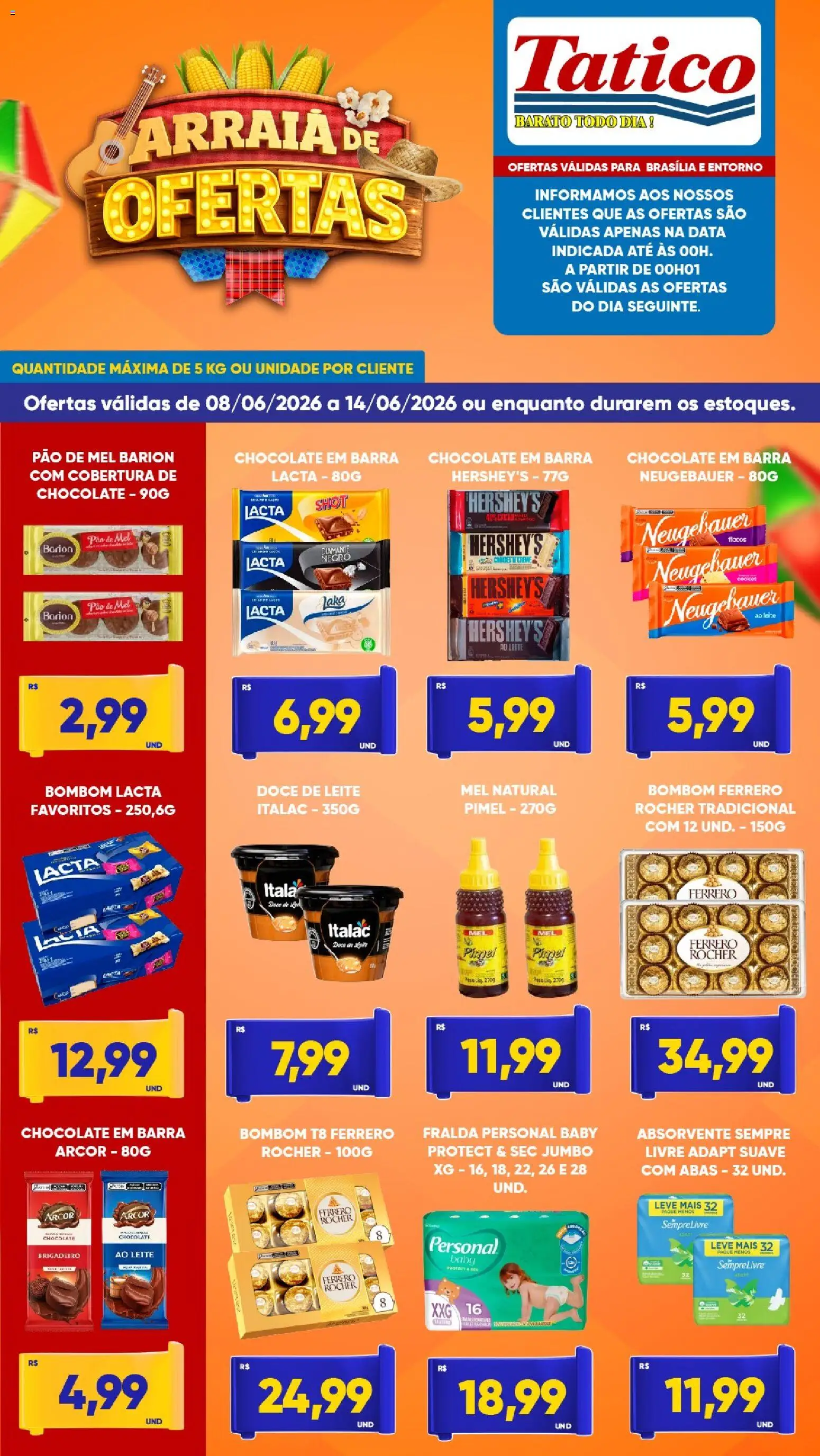 Tatico Folheto - válido de 08.06.2026 | Página: 6 | Produtos: Leite, Chocolate, Mel, Bombom