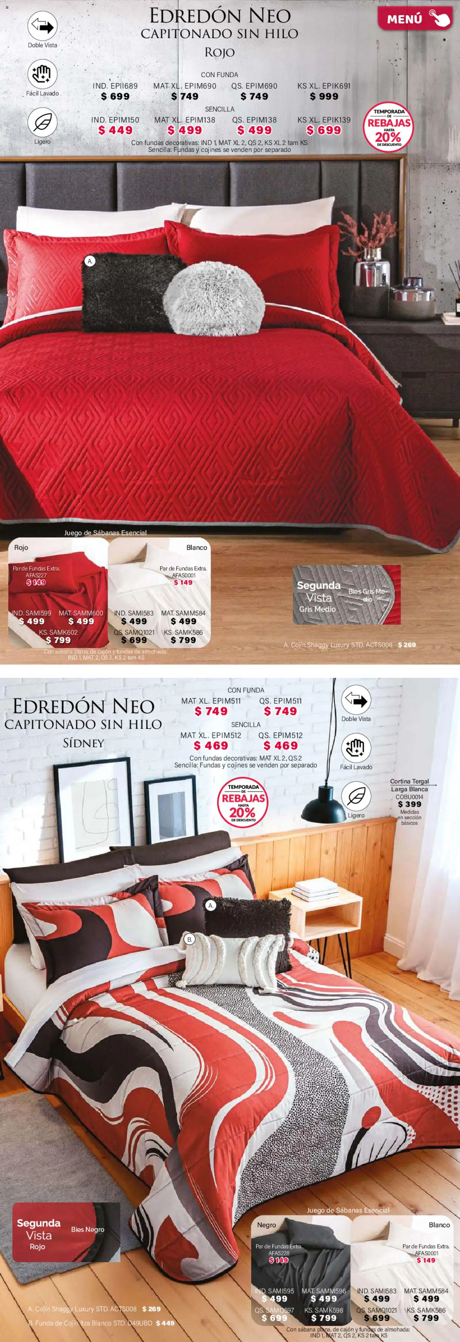 Nuevas ofertas de Colchas Concord válidas en toda la República Mexicana desde el 01/02/2026. ¡Encuentra las mejores ofertas en Colchas Concord catálogo! | Página: 60 | Productos: Juego, Funda, Almohada, Sabanas