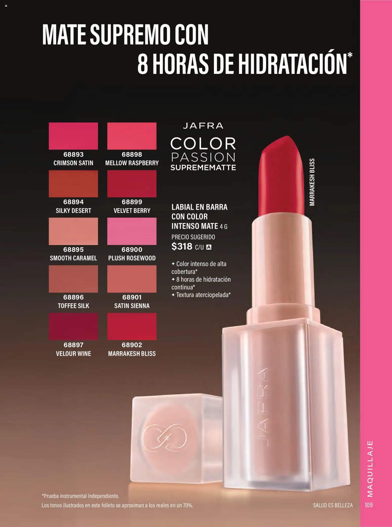 Nuevas ofertas de JAFRA válidas en toda la República Mexicana desde el 01/07/2026. ¡Encuentra las mejores ofertas en JAFRA catálogo Organizador de Ventas! | Página: 109 | Productos: Barra, Mate, Maquillaje