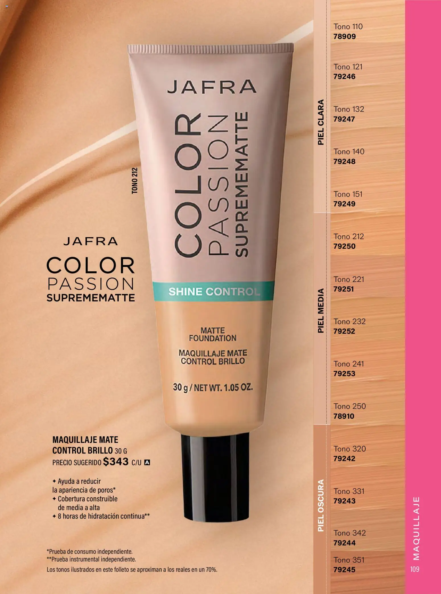 Nuevas ofertas de JAFRA válidas en toda la República Mexicana desde el 01/07/2026. ¡Encuentra las mejores ofertas en JAFRA catálogo Organizador de Ventas! | Página: 109 | Productos: Barra, Mate, Maquillaje