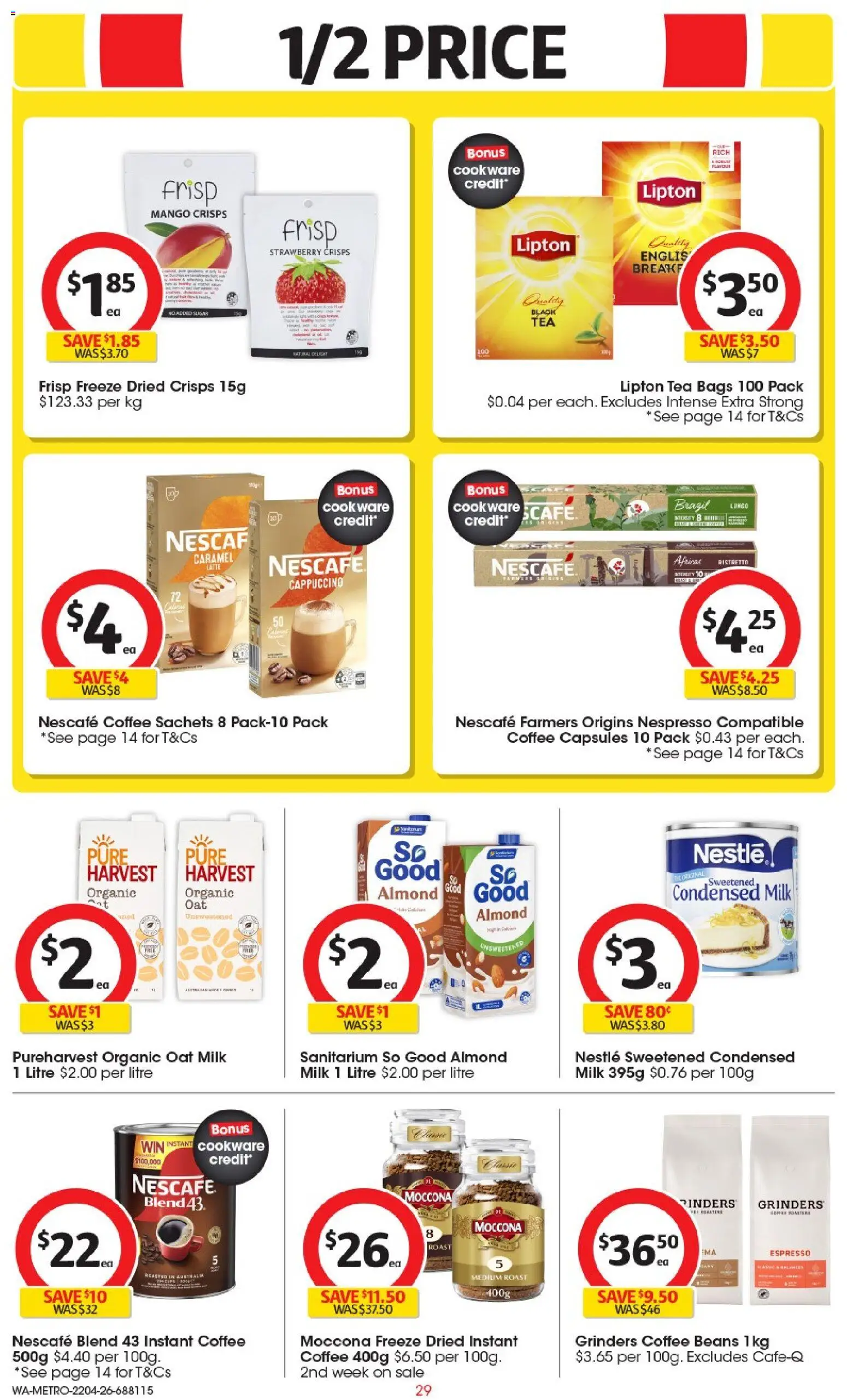 Coles catalogue - valid from 22.04.2026 | Page: 29 | Products: Milk, Tea, Mango, Nescafe