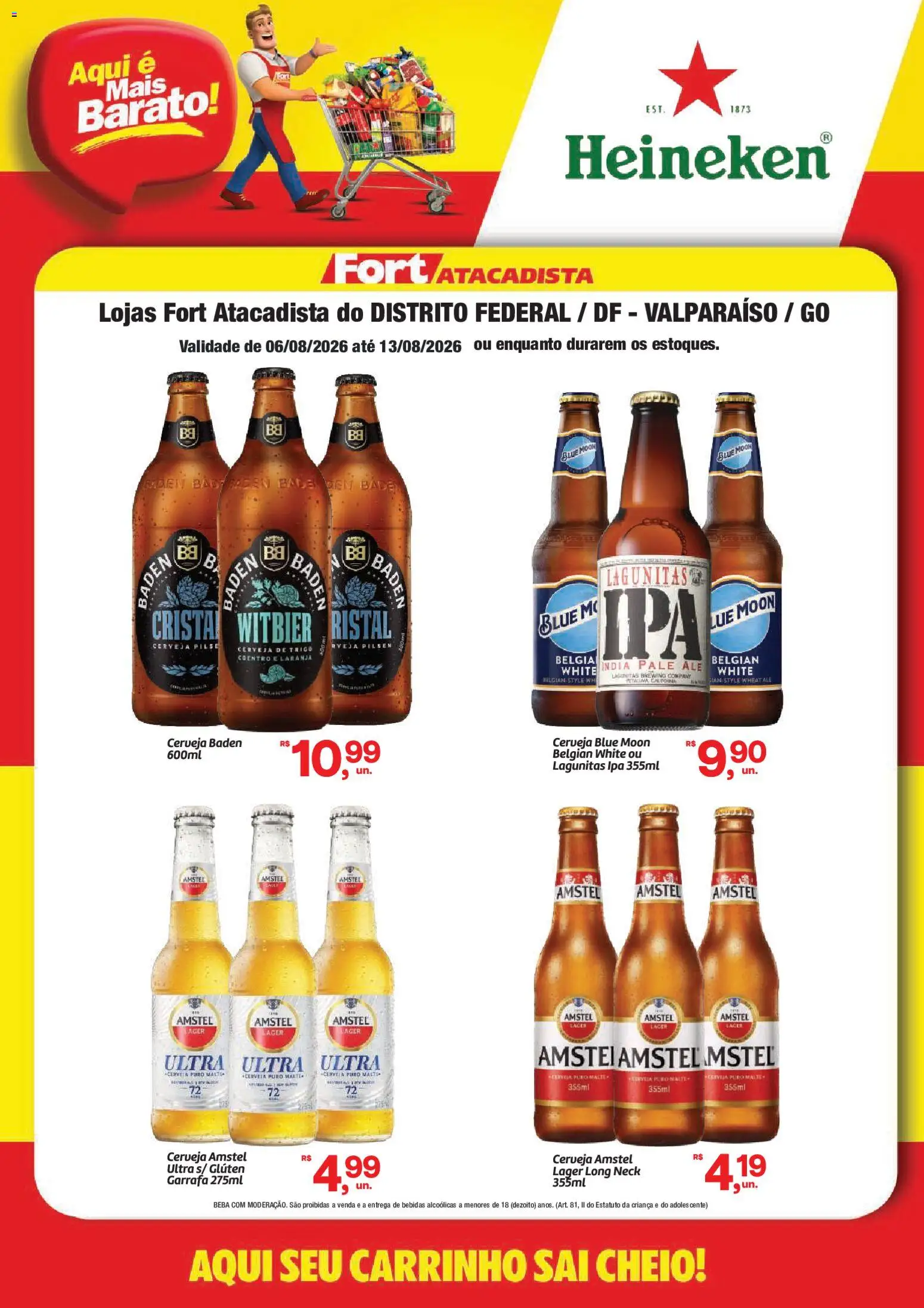 Fort Atacadista Folheto - válido de 06/08/2026 | Página: 1 | Produtos: Bebidas, Cerveja, Carrinho
