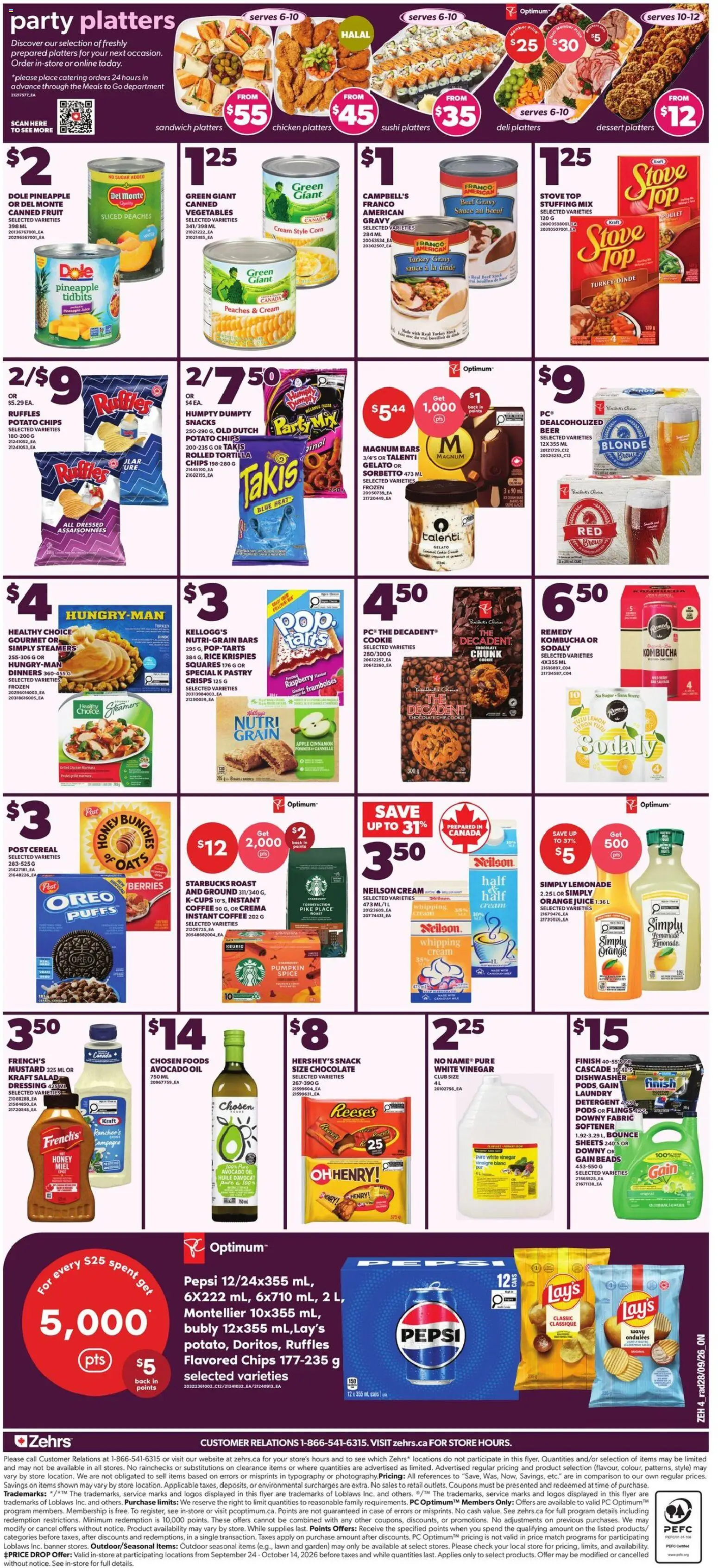 Zehrs flyer valid from Oct 1, 2026 | Page: 2 | Products: Beef, Instant coffee, Roast, Corn