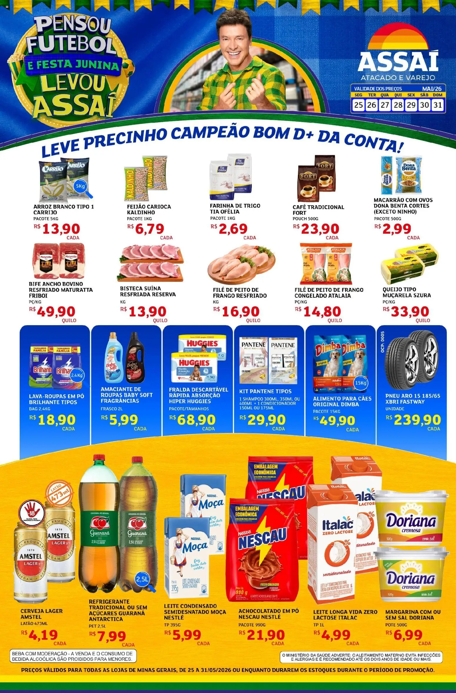 Assaí Atacadista Folheto - válido de 25.05.2026 | Página: 1 | Produtos: Shampoo, Colágeno, Cerveja, Peito de frango