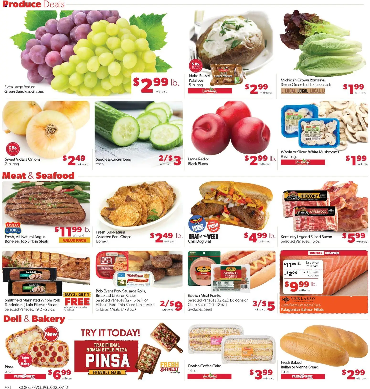 Family Fare Weekly Ad - valid from 07/12/2026 | Page: 2 | Products: Ham, Cucumbers, Potatoes, Sausage