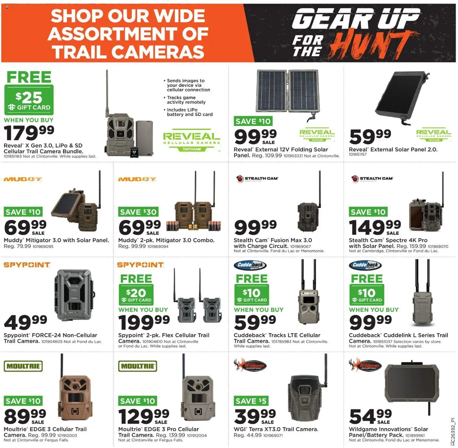 Mills Fleet Farm Gear Up Hunt - valid from 09/21/2026 | Page: 13 | Products: Fusion, Battery, Camera, Trail Camera