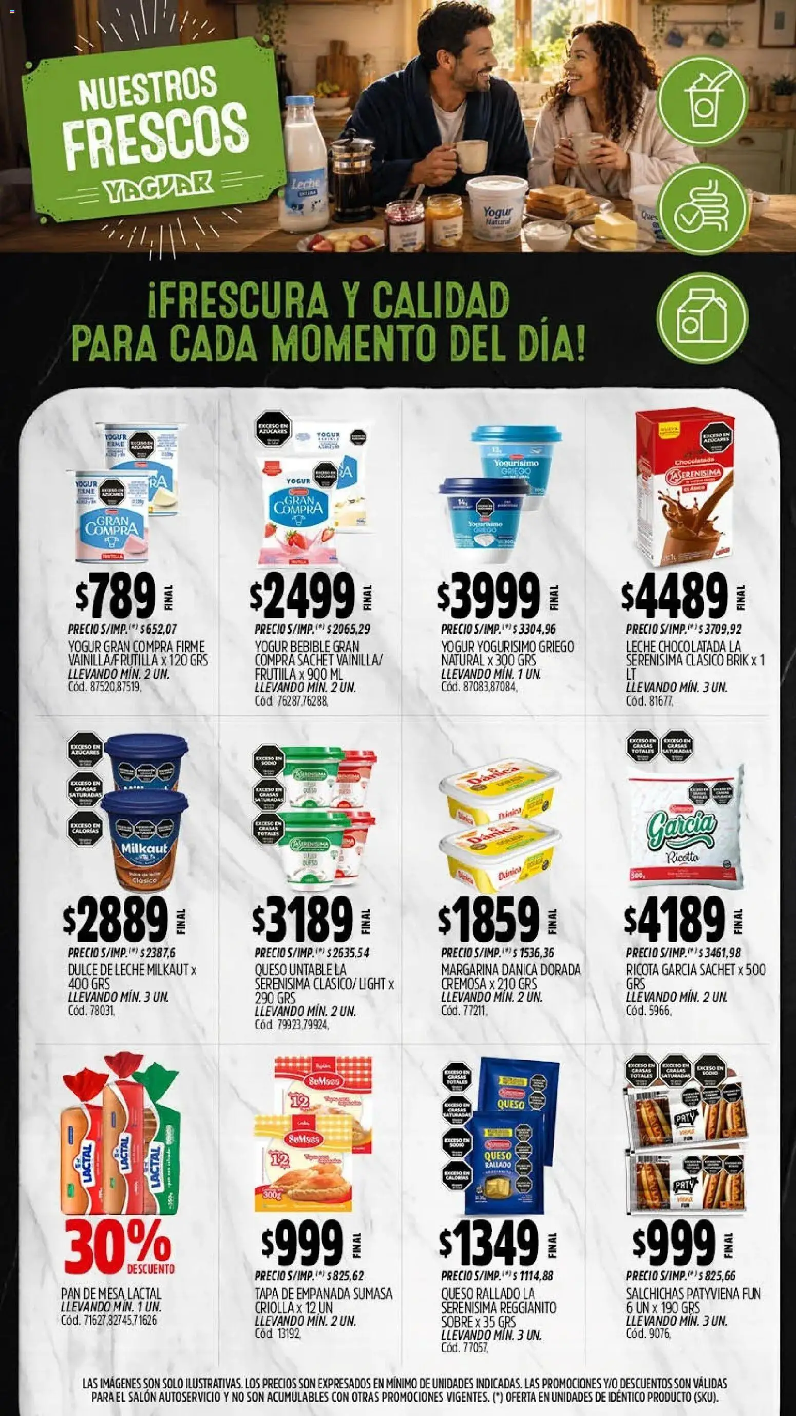 Yaguar - Oferta Semanal General Roca │ válido desde el 28/09/2026 | Página: 9 | Productos: Queso rallado, Yogur natural, Dulce de leche, Margarina