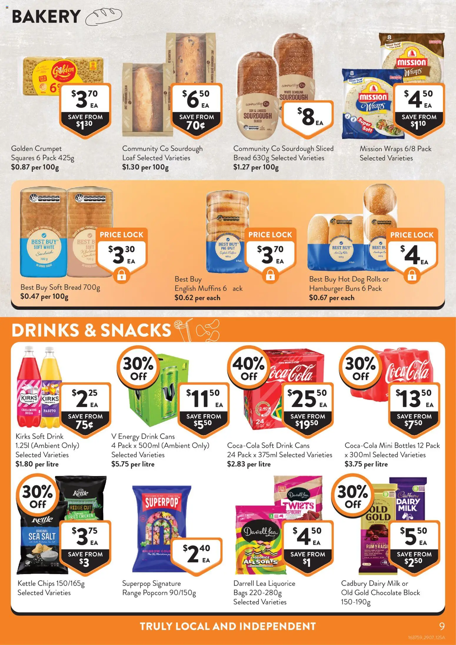 Foodworks catalogue - valid from 29/07/2026 | Page: 9 | Products: Chicken, Chips, Rum, Bakery