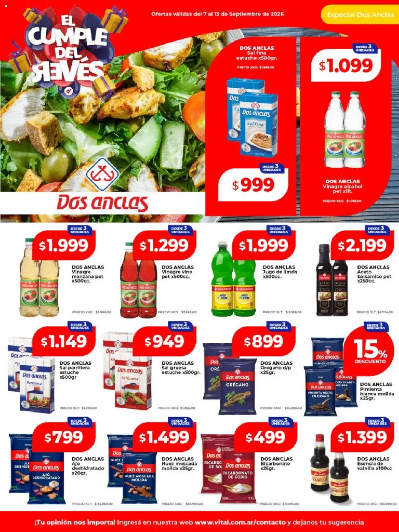 Vital - Ofertas │ válido desde el 07/09/2026 | Página: 19 | Productos: Vinagre, Pimienta, Limón, Alcohol