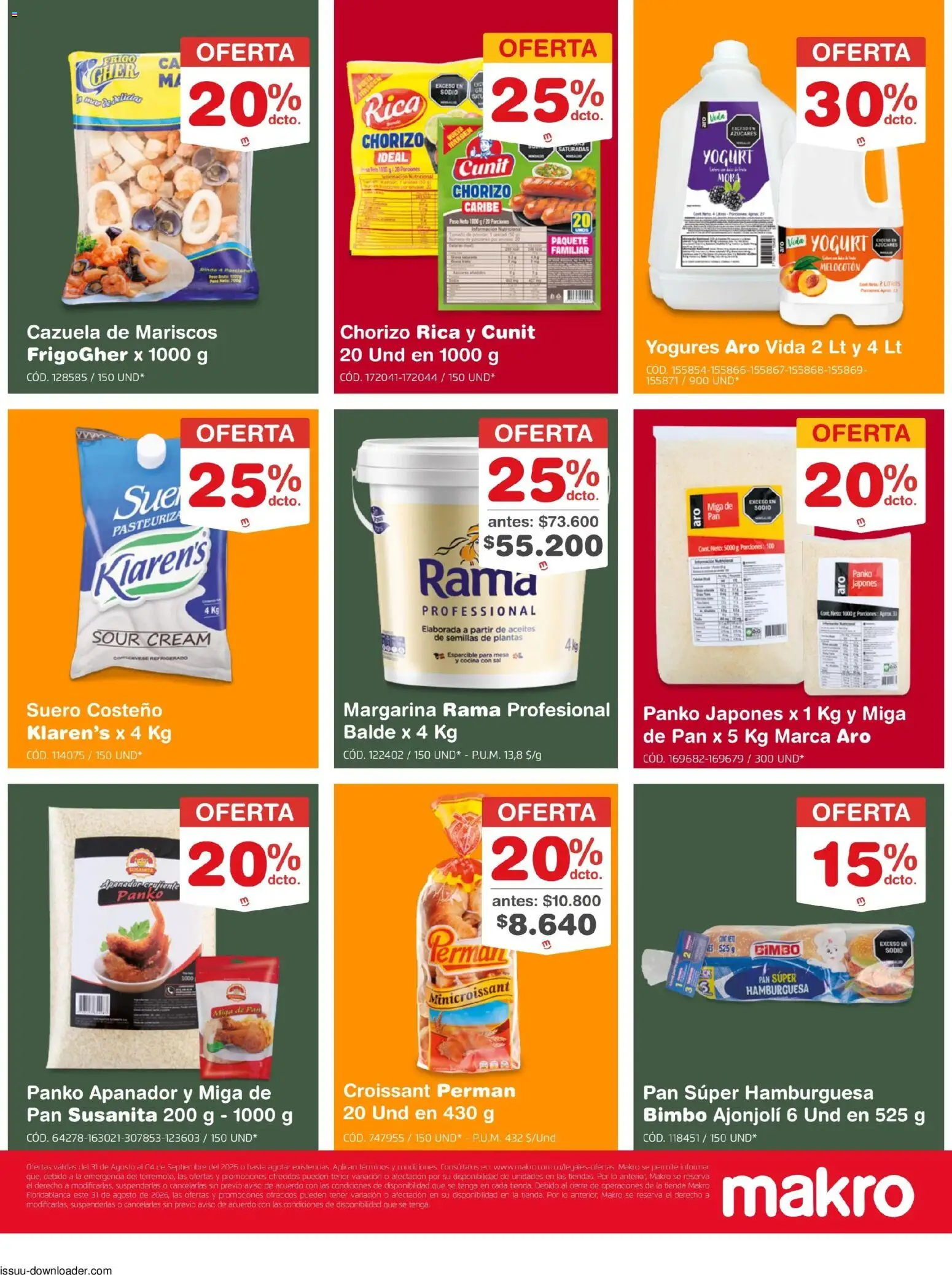 Makro revista - valida desde el 31/08/2026 | Página: 3 | Productos: Cocina, Margarina, Mariscos, Pan