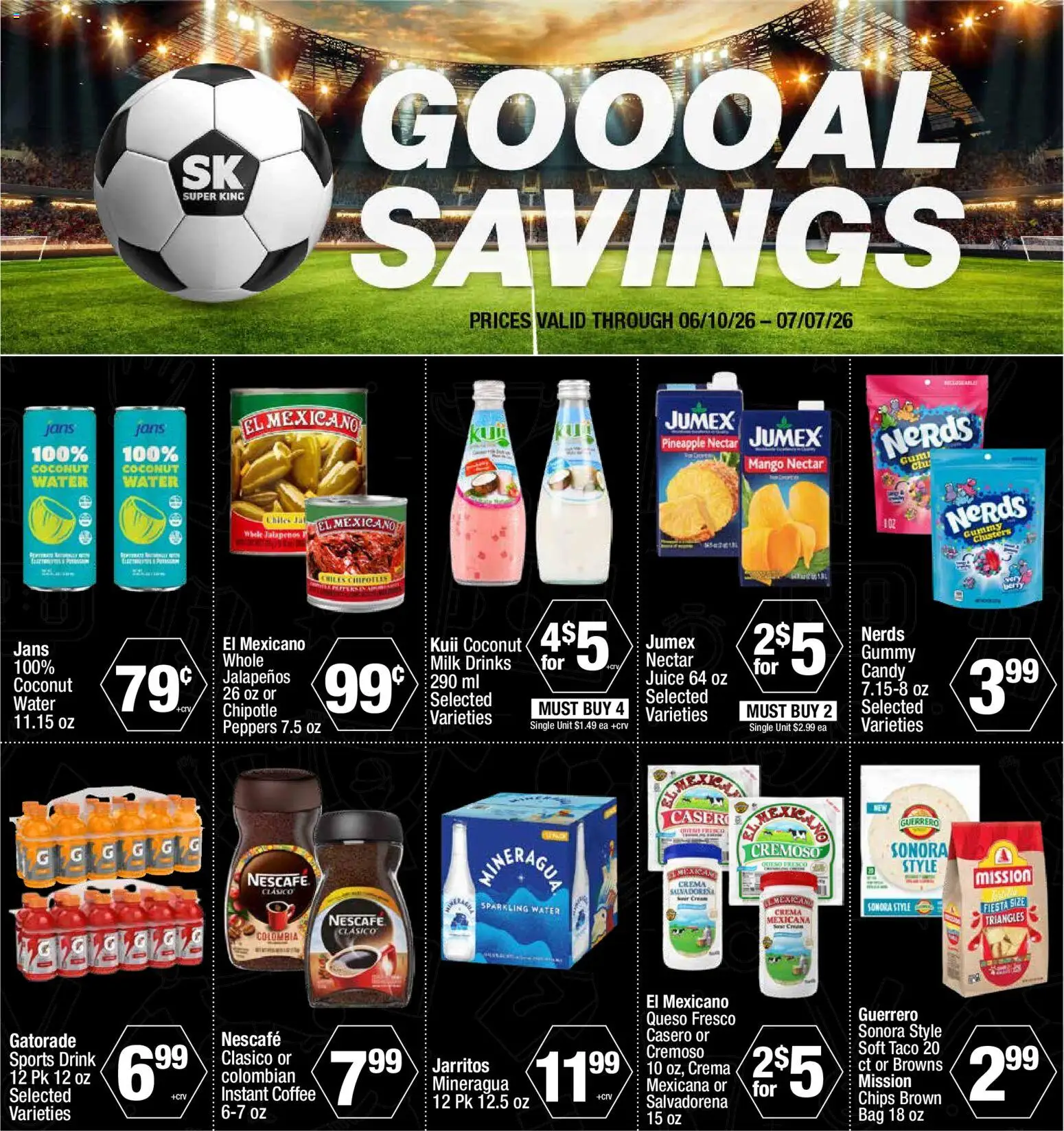 Super King Weekly Ad - valid from 10.06.2026 | Page: 4 | Products: Milk, Pineapple, Water, Bag