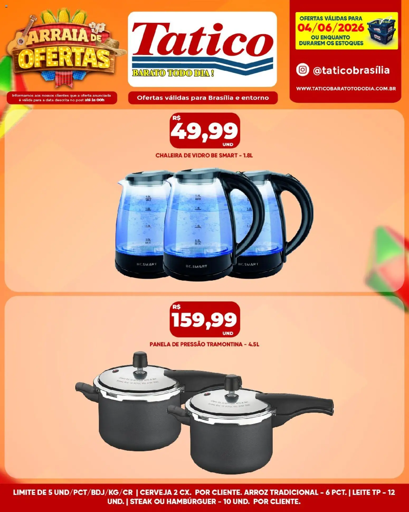 Tatico Folheto - válido de 05.06.2026 | Página: 37 | Produtos: Panela, Leite, Arroz, Hambúrguer