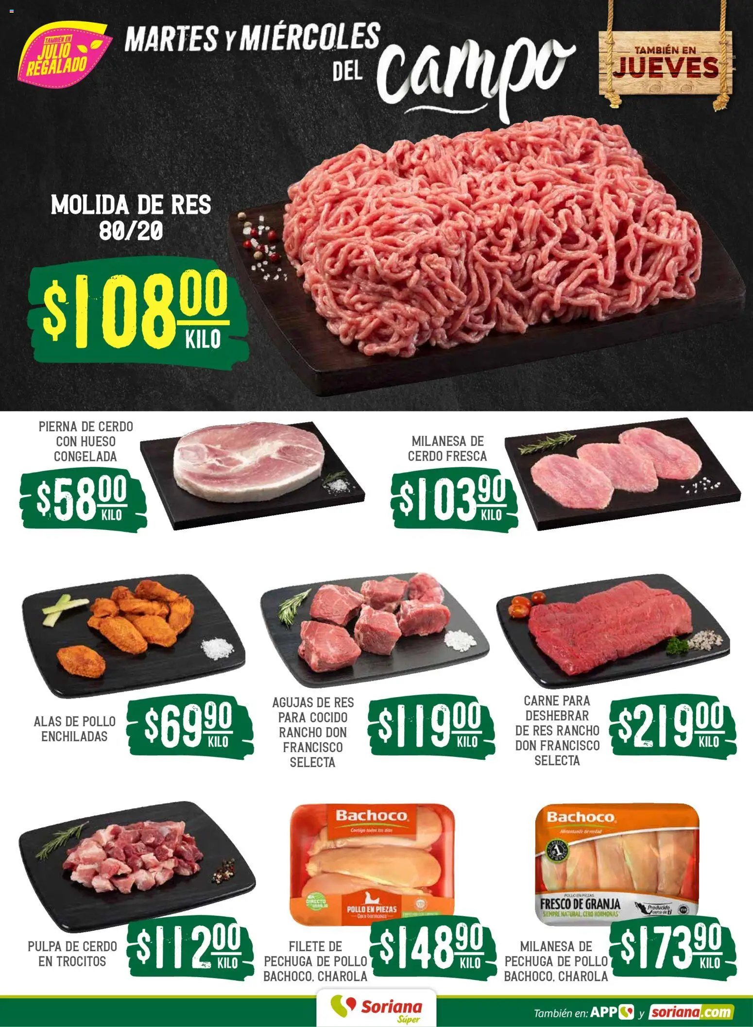 Nuevas ofertas de Soriana válidas en toda la República Mexicana desde el 09.06.2026. ¡Encuentra las mejores ofertas en Soriana Martes y Miércoles del Campo Súper: Tijuana, Mexicali, Ensenada, San Luis Río Colorado y Tecate! | Página: 4 | Productos: Pollo, Milanesa, Cerdo, Res