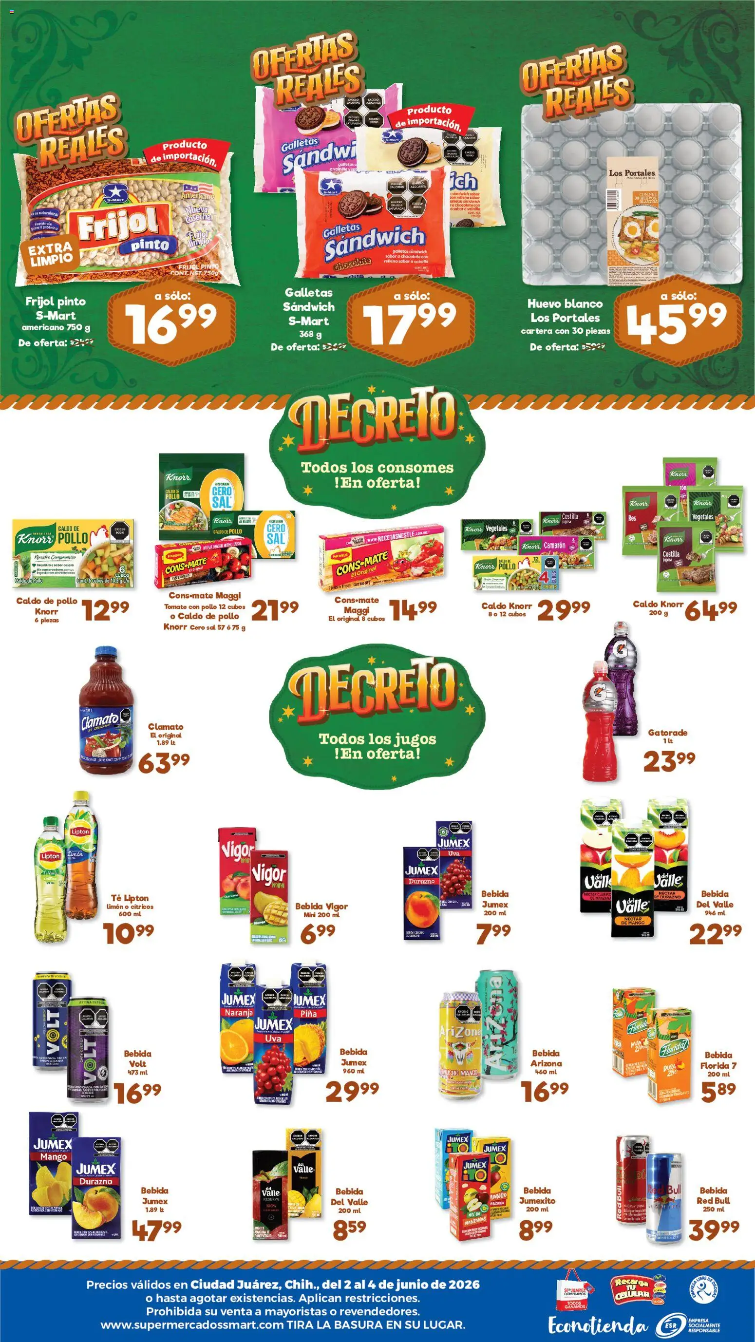 Nuevas ofertas de S-Mart válidas en toda la República Mexicana desde el 02.06.2026. ¡Encuentra las mejores ofertas en S-Mart folleto Ofertas de feria Juárez! | Página: 2