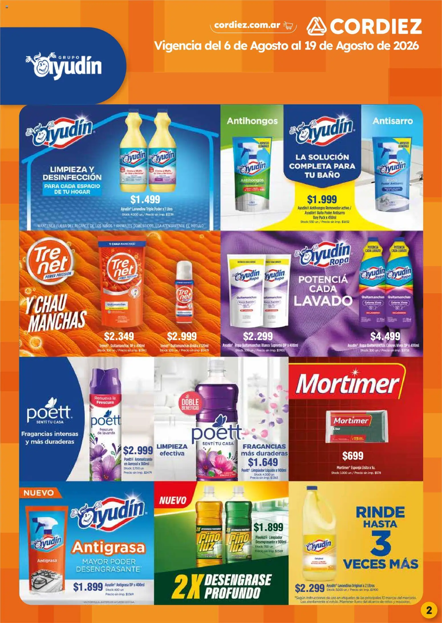 Cordiez ofertas │ válido desde el 06/08/2026 | Página: 2 | Productos: Antigrasa, Lavandina, Esponja, Ropa