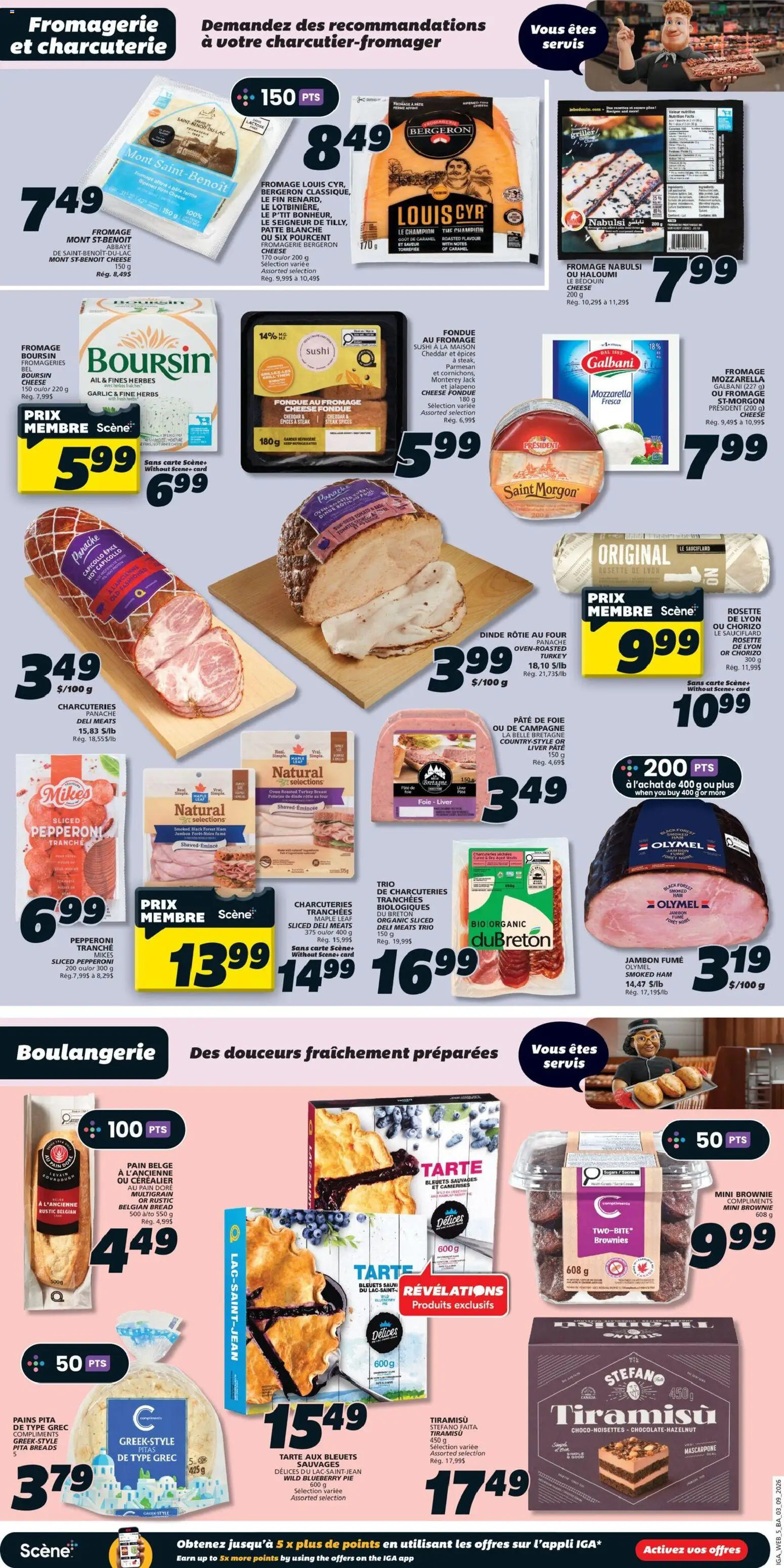 IGA flyer valid from Sep 3, 2026 | Page: 13 | Products: Tiramisu, Tomato, Liver, Cheddar