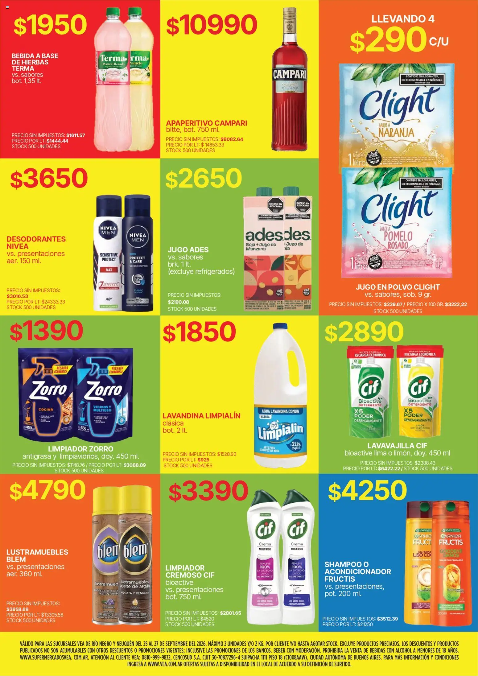 Vea - Fin de semana Patagonia │ válido desde el 25/09/2026 | Página: 8 | Productos: Lustramuebles, Aceite, Lima, Detergente