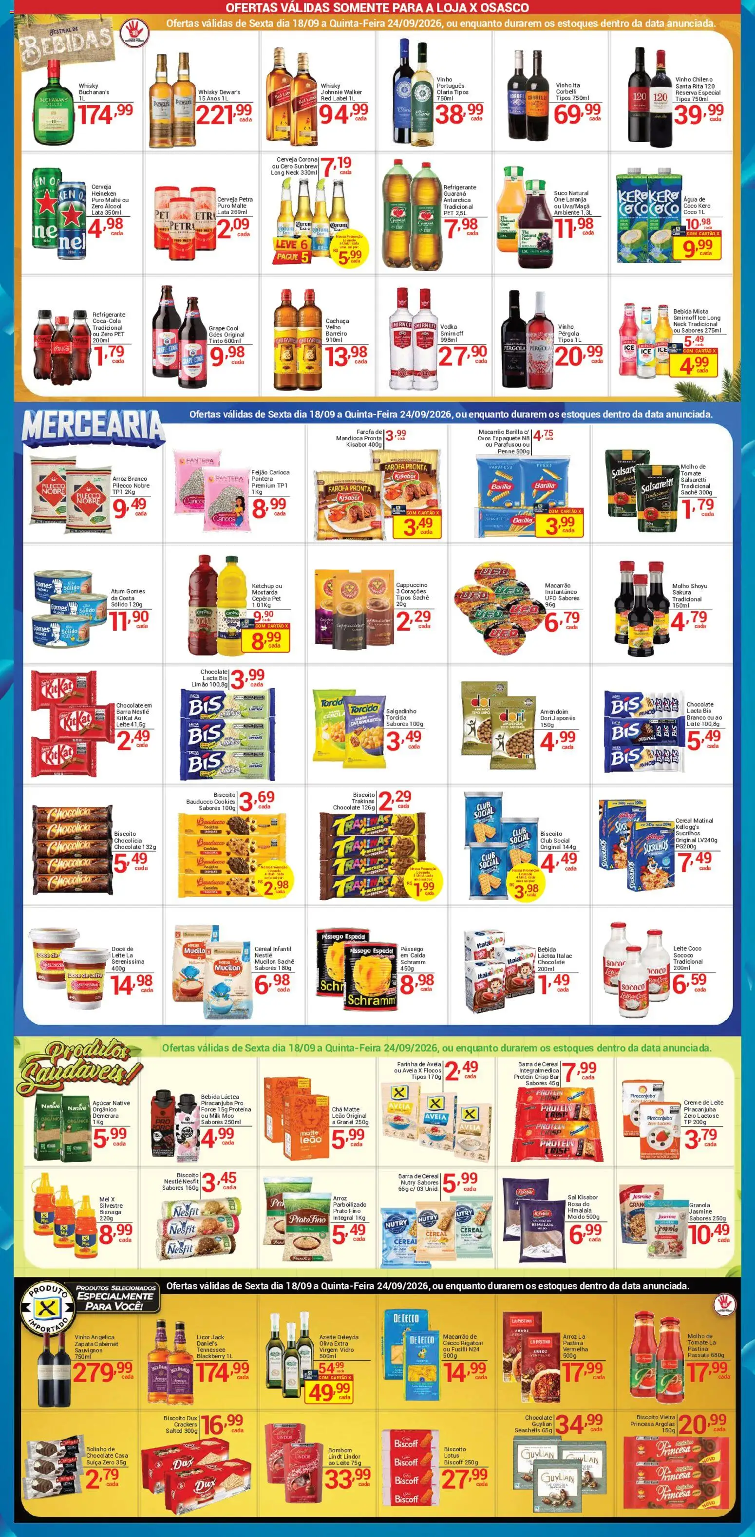 X Supermercados Folheto - válido de 18/09/2026 | Página: 2 | Produtos: Suco natural, Suco, Vinho, Arroz