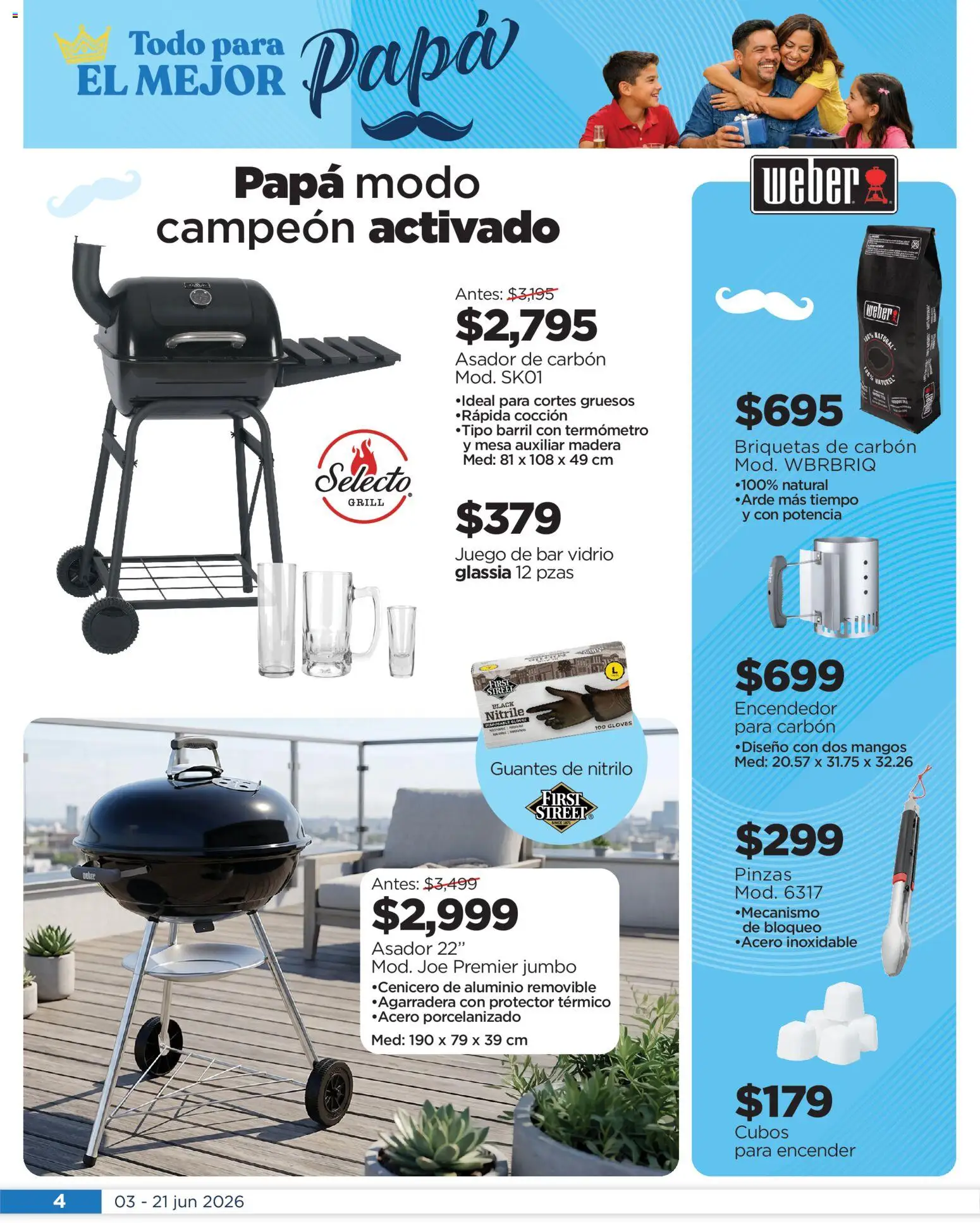 Nuevas ofertas de Chedraui válidas en toda la República Mexicana desde el 03.06.2026. ¡Encuentra las mejores ofertas en Chedraui folleto Llevarte más cuesta menos! | Página: 4 | Productos: Termómetro, Guantes, Juego, Encendedor