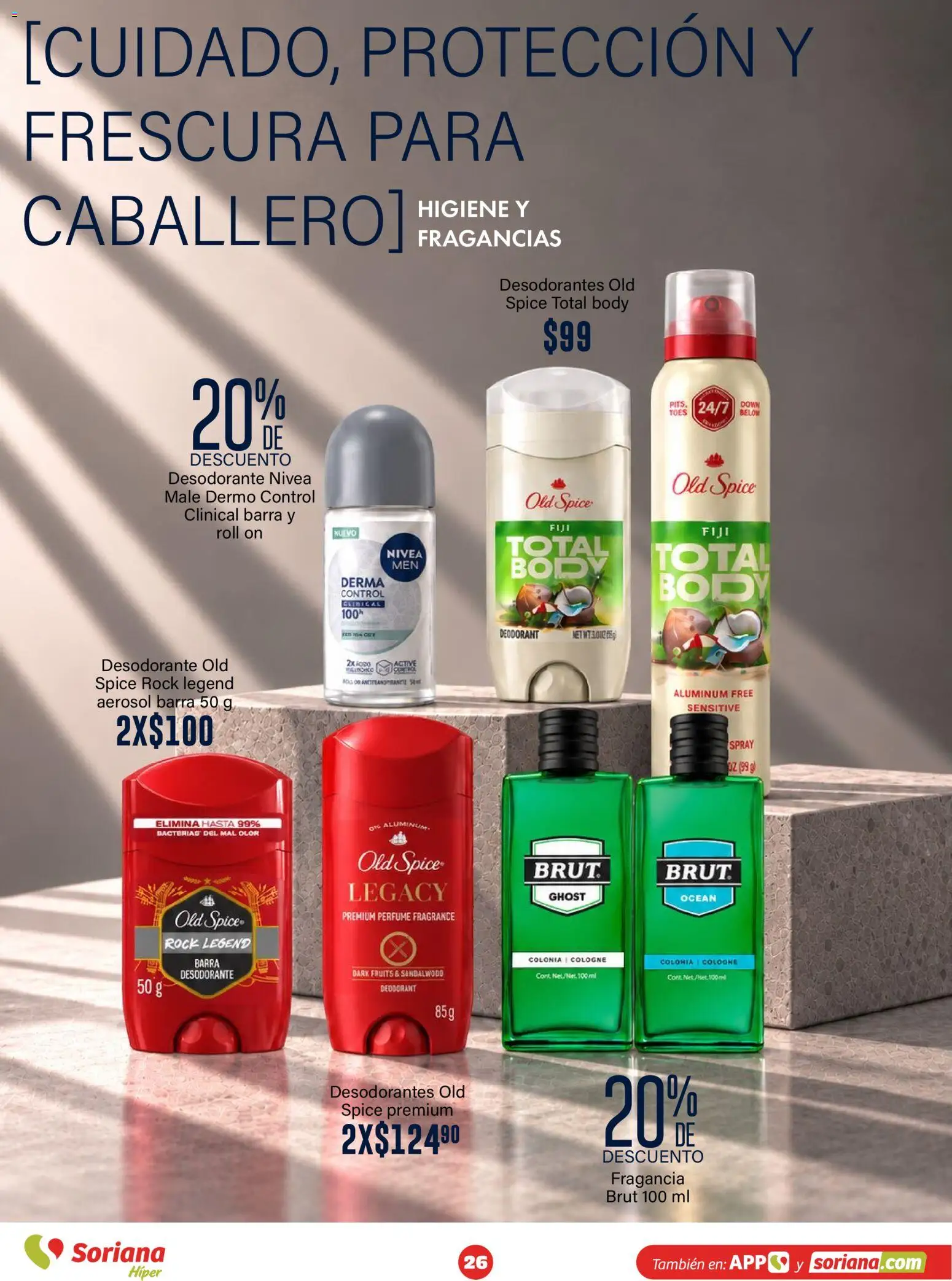 Nuevas ofertas de Soriana válidas en toda la República Mexicana desde el 30/09/2026. ¡Encuentra las mejores ofertas en Soriana Híper - Modo #Glowing! | Página: 26 | Productos: Desodorante, Barra, Body, Perfume