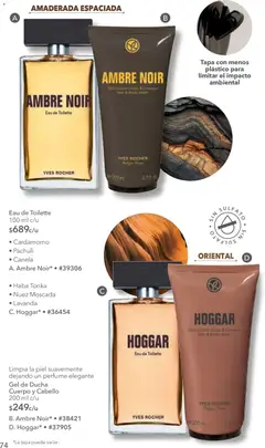 Vista previa de Yves Rocher campaña 10 2026, nuevo folleto de la tienda, válido en México a partir del 14/07/2026 | Página: 76 | Productos: Nuez, Perfume, Eau de toilette, Gel de ducha