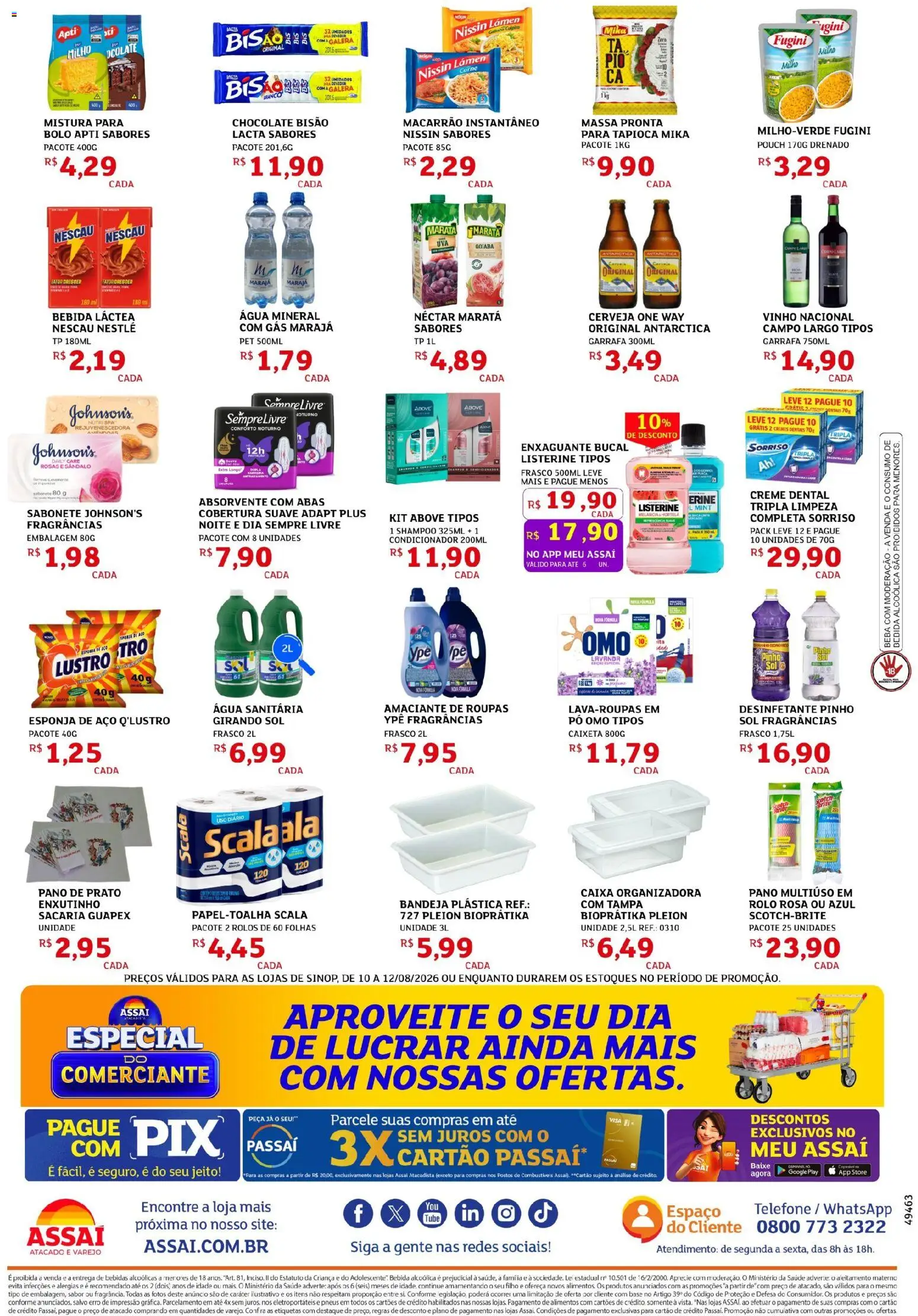 Assaí Atacadista Folheto - válido de 10/08/2026 | Página: 2 | Produtos: Condicionador, Bebidas, Pneus, Listerine