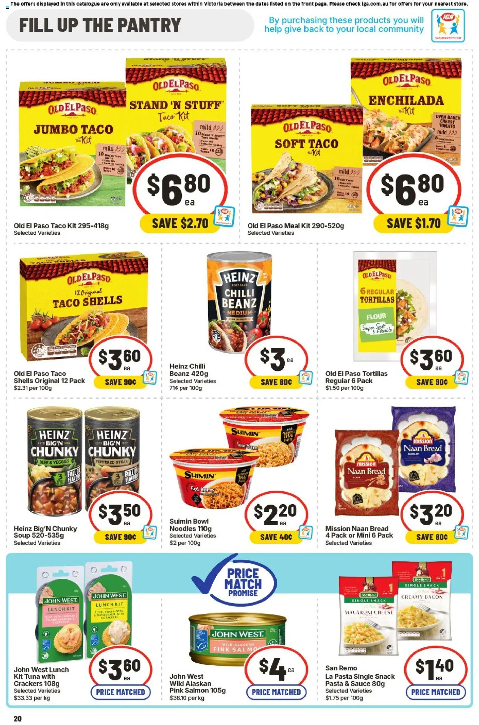 IGA catalogue - valid from 03.06.2026 | Page: 20 | Products: Cheese, Beef, Salmon, Tortillas