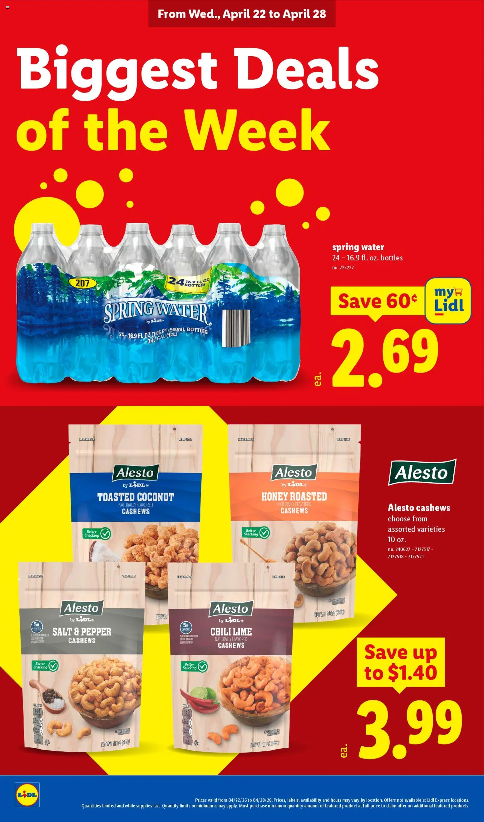 Lidl Weekly Ad - valid from 22.04.2026 | Page: 14 | Products: Water, Salt, Pepper, Lime