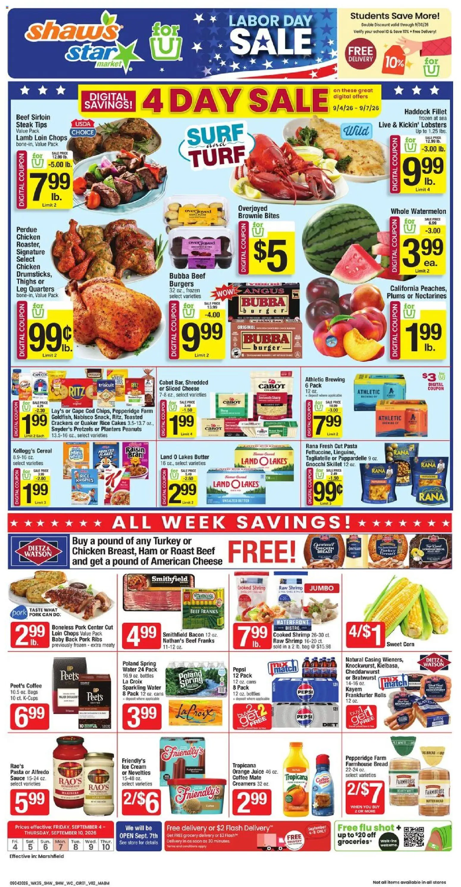 Star Market Weekly Ad - valid from 09/04/2026 | Page: 1 | Products: Butter, Bread, Sauce, Ice