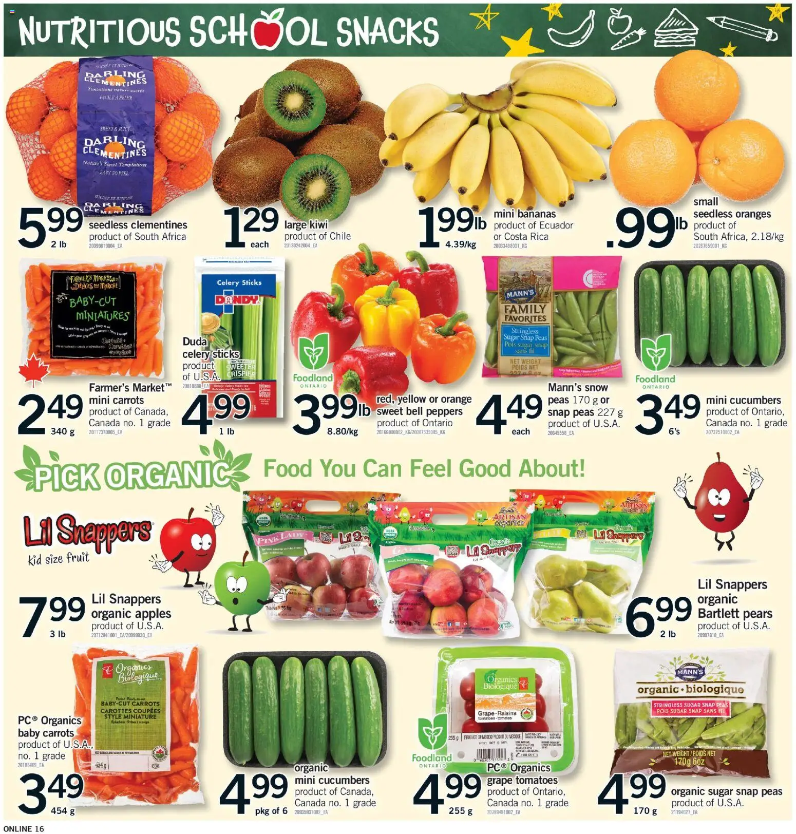 Fortinos flyer valid from Sep 3, 2026 | Page: 16 | Products: Kiwi, Sugar, Apples, Tomatoes